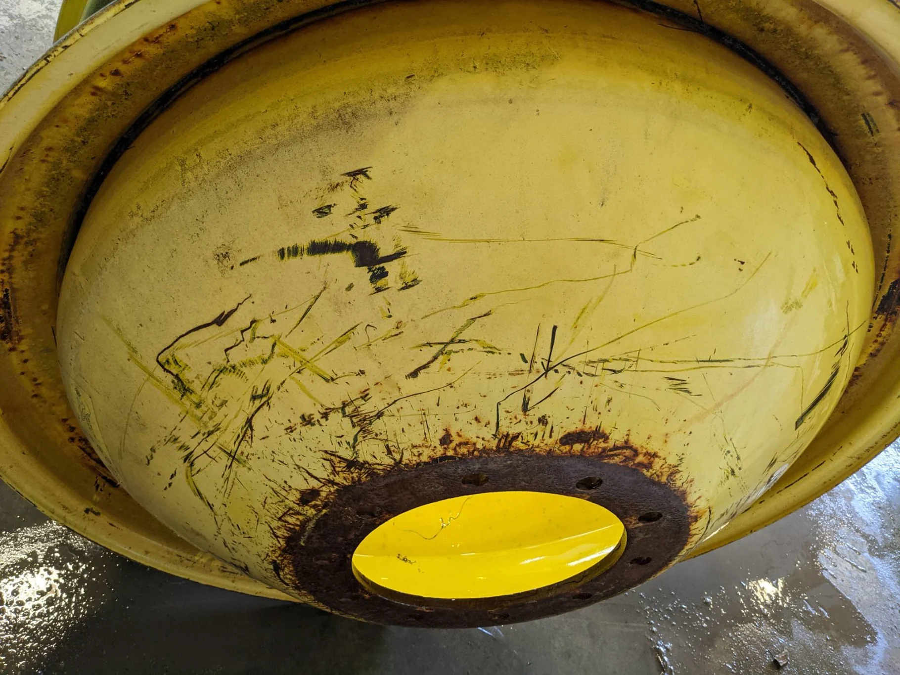 USED 16 x 42 10-13.187-11.07-14.4 (INSIDE) DOLLY DUAL YELLOW WHEEL image 4