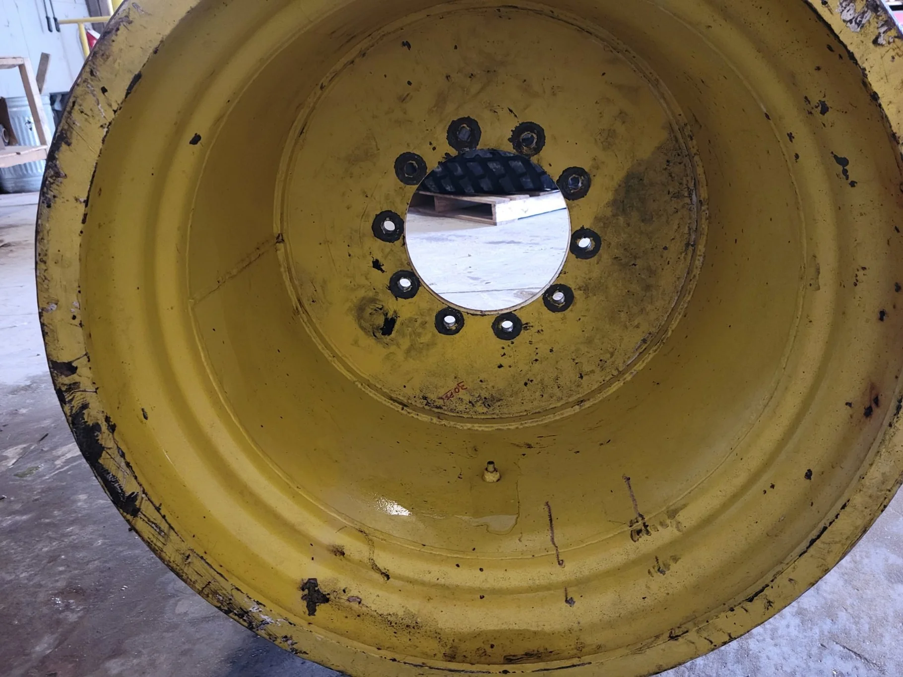 Used 44 X 32 JD Yellow 10 Bolt Combine Wheel