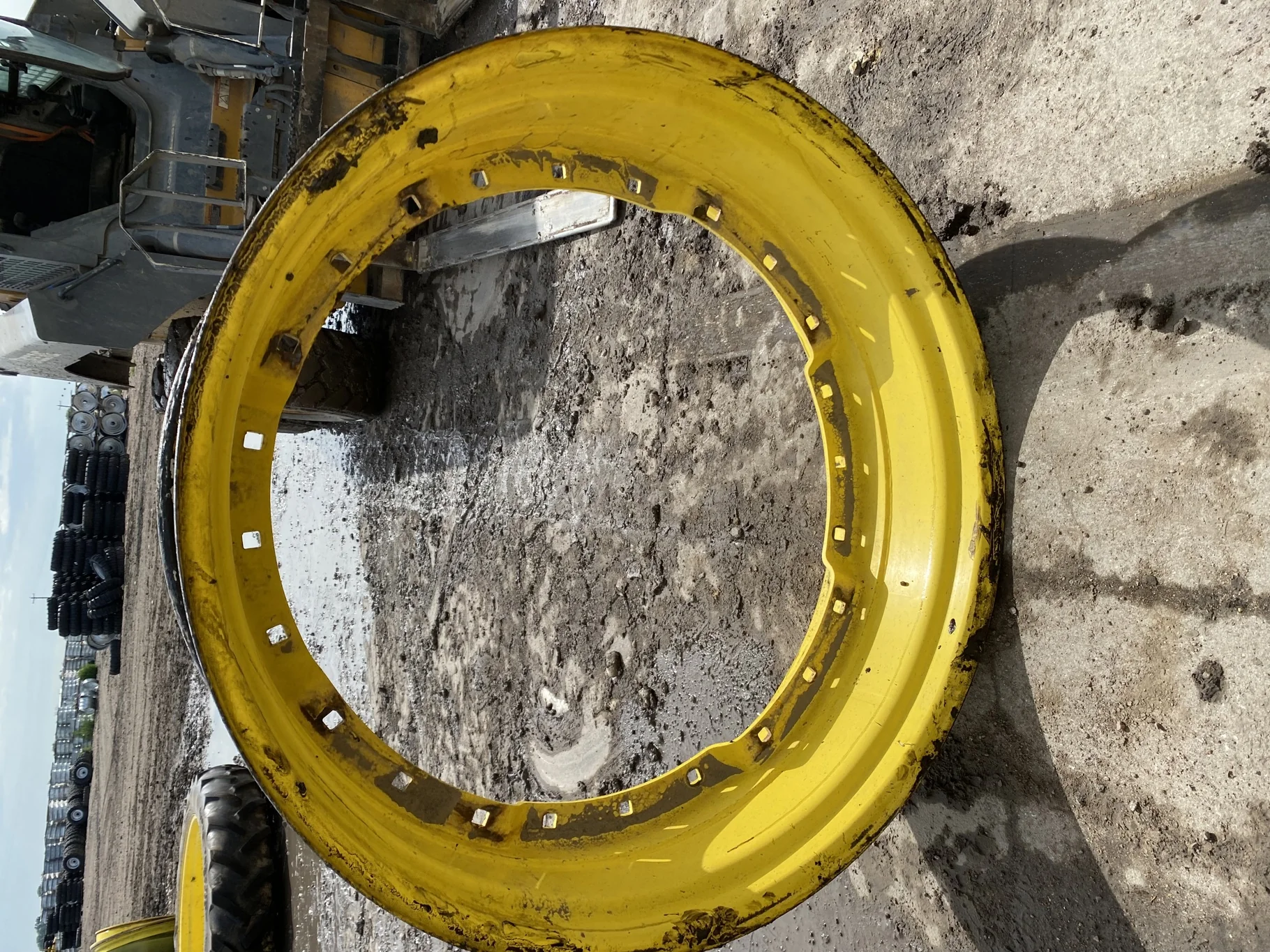 Used 12 X 38 3-12-33.25-7.75 BS John Deere Yellow Waffle Wheel image 2