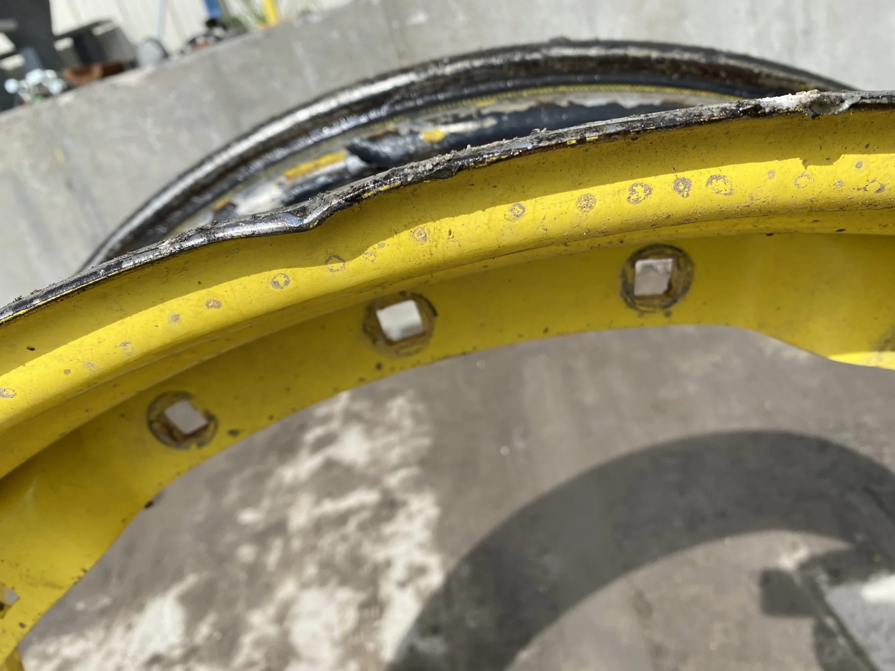 Used 12 X 38 3-12-33.25-7.75 BS John Deere Yellow Waffle Wheel image 3