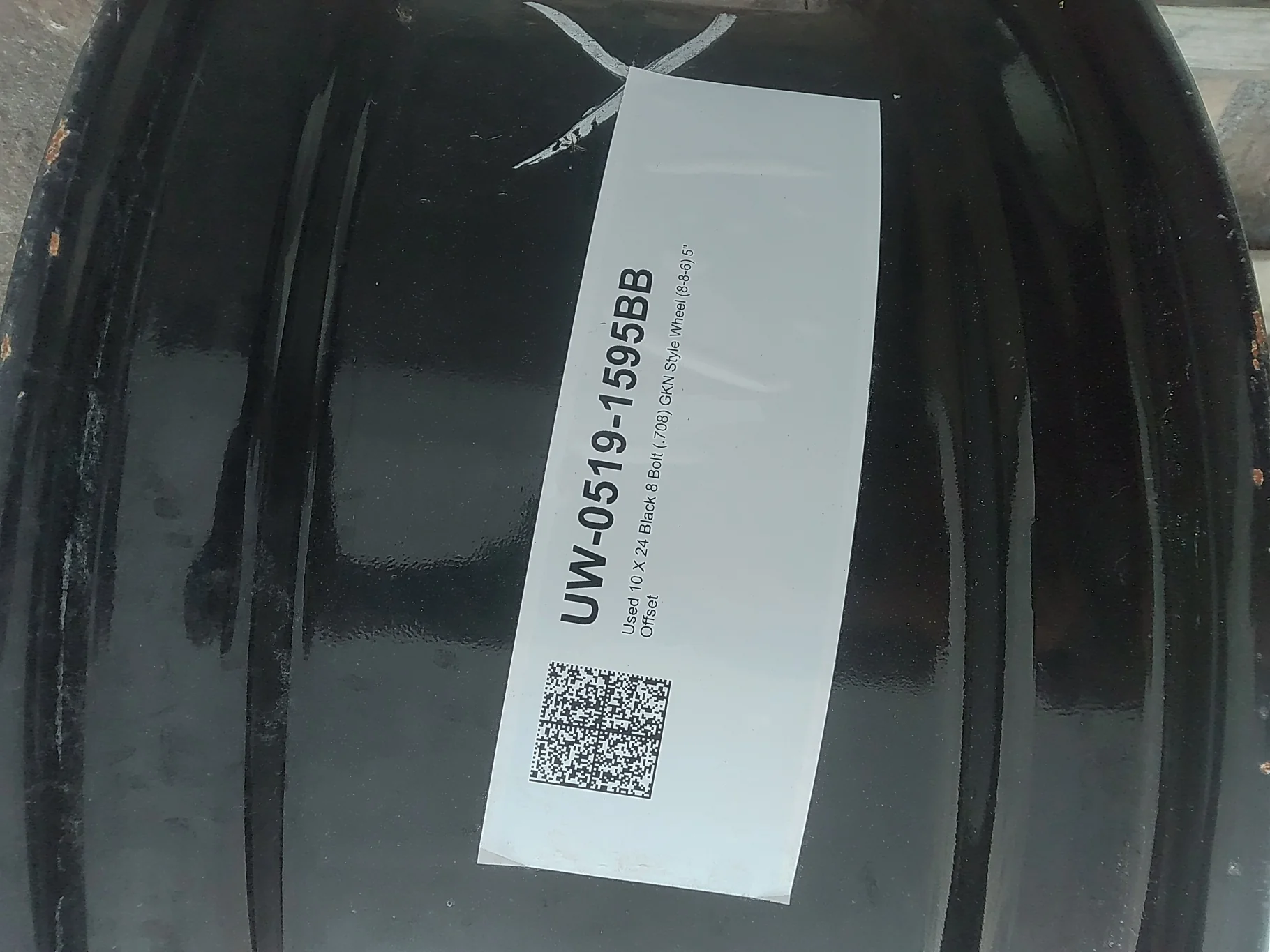 Used 10 X 24 Black 8 Bolt (.708) GKN Style Wheel (8-8-6) 5" Offset