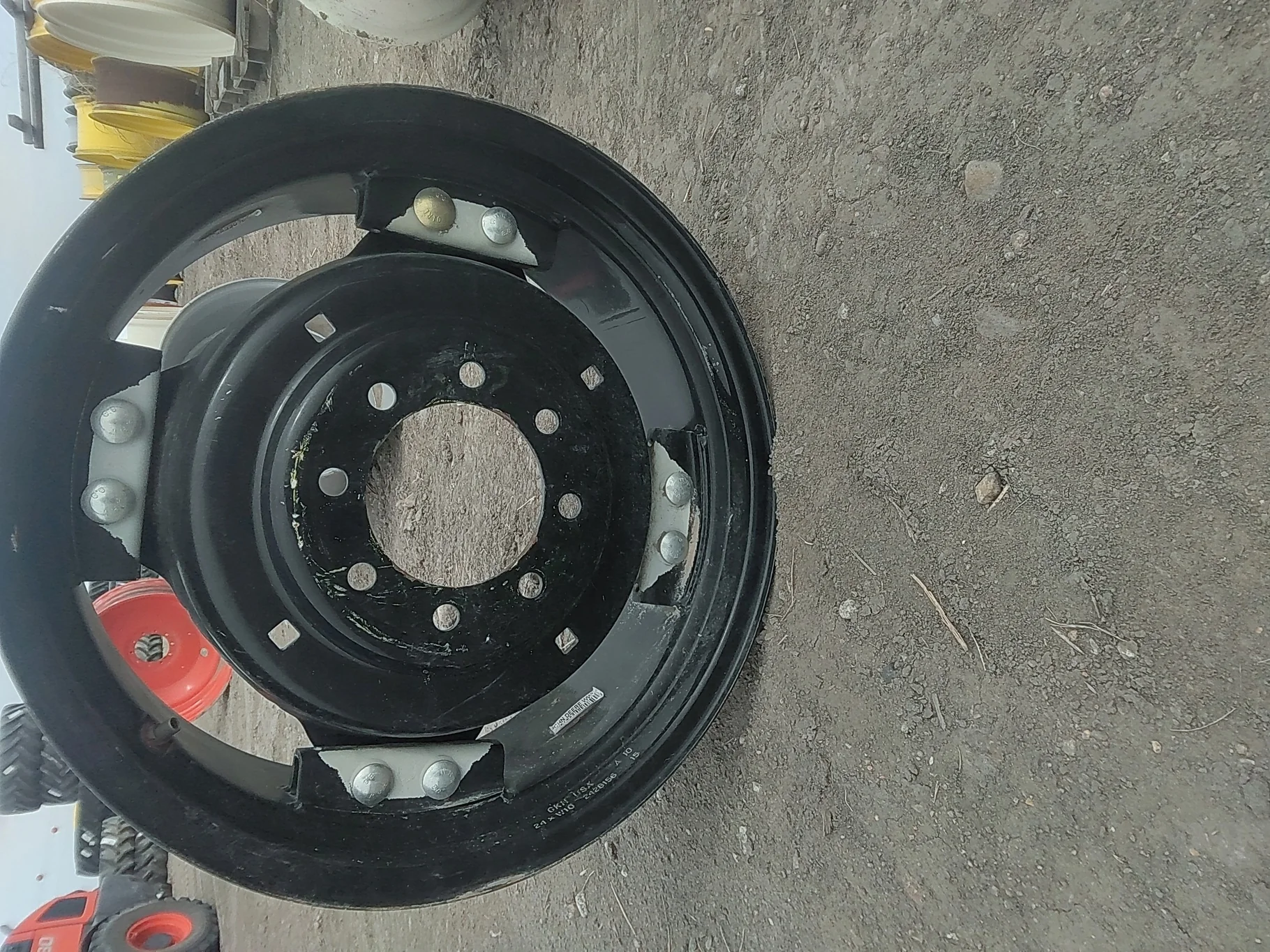 Used 10 X 24 Black 8 Bolt (.708) GKN Style Wheel (8-8-6) 5" Offset image 2