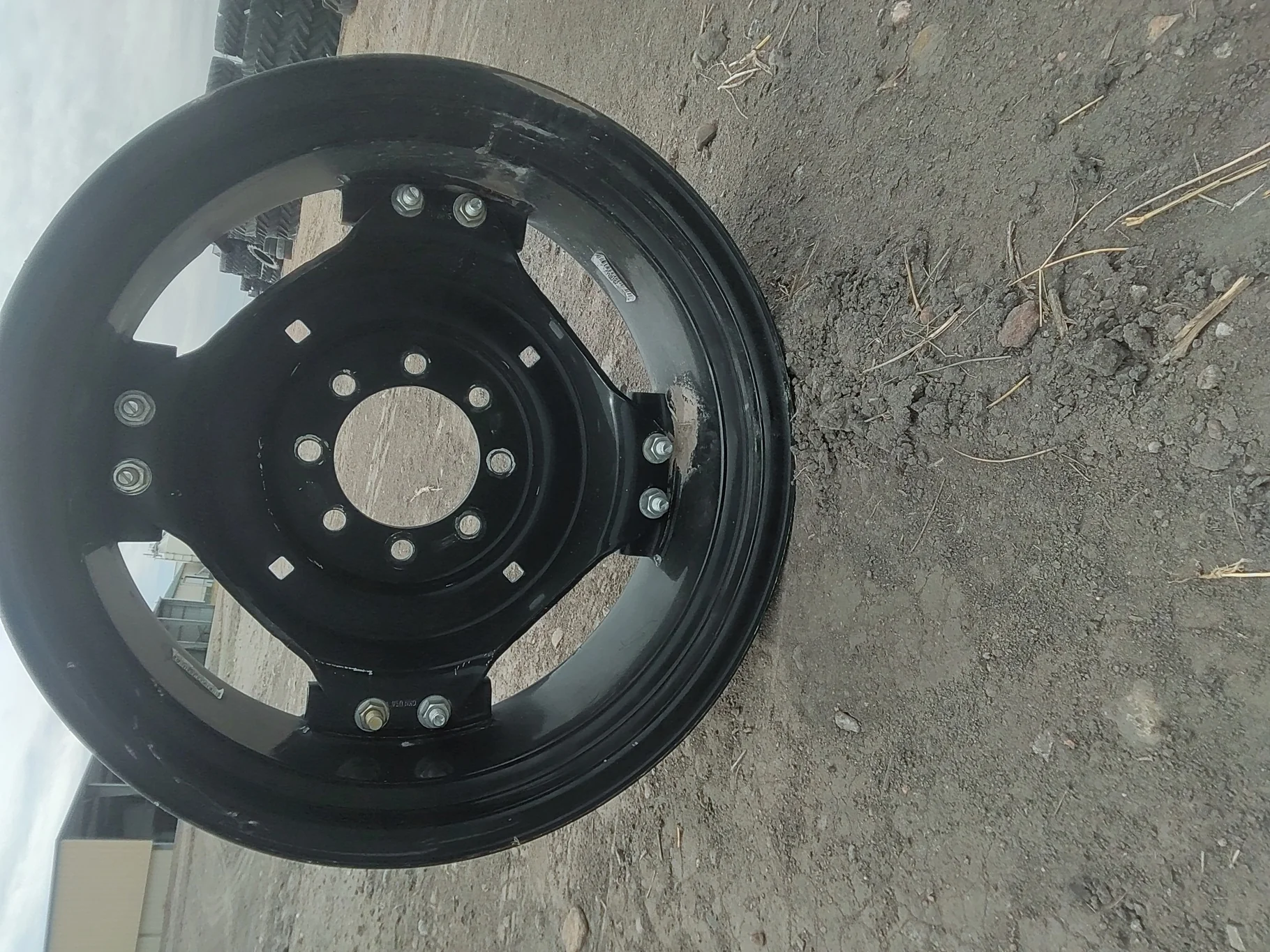 Used 10 X 24 Black 8 Bolt (.708) GKN Style Wheel (8-8-6) 5" Offset image 3