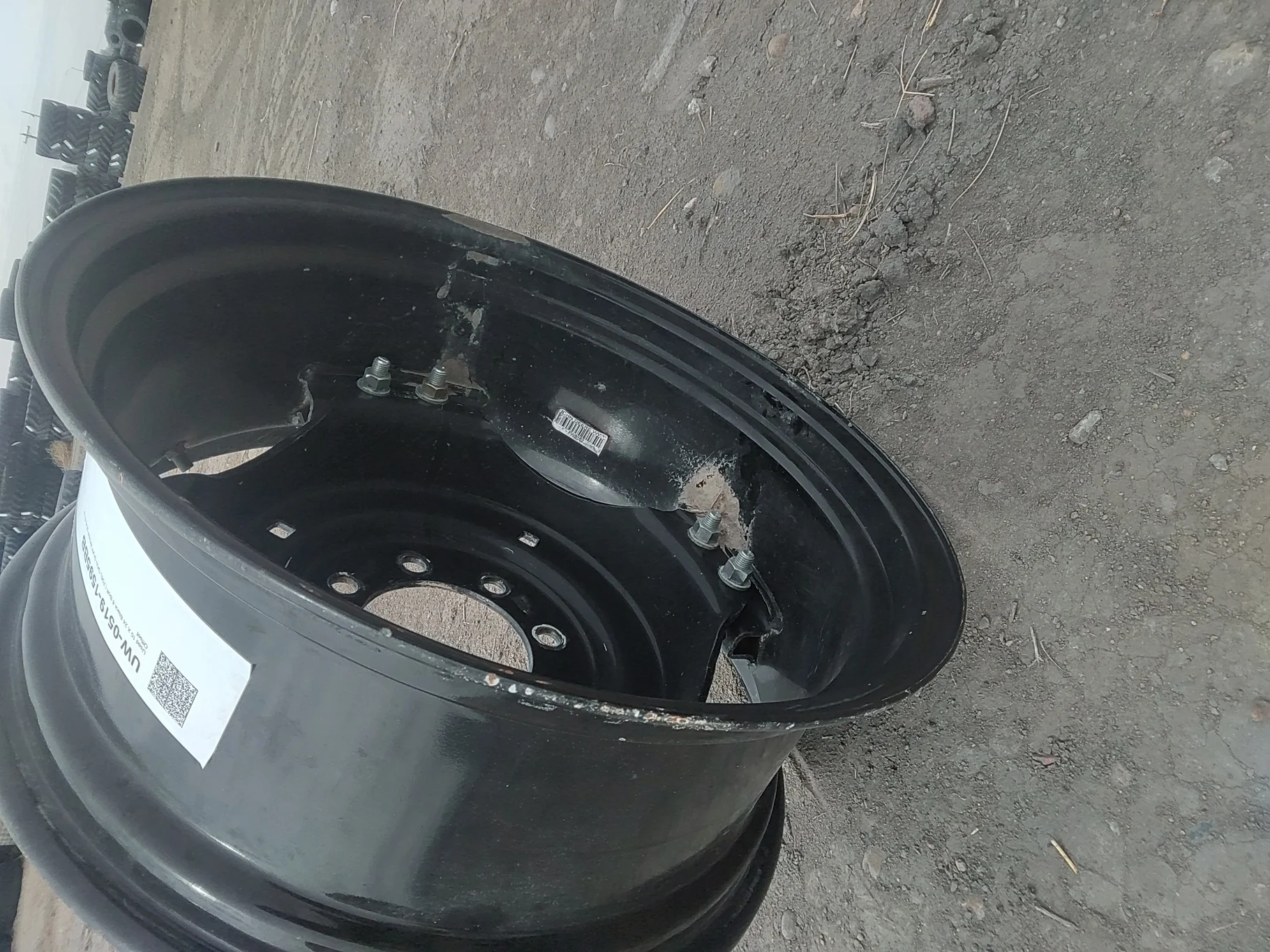 Used 10 X 24 Black 8 Bolt (.708) GKN Style Wheel (8-8-6) 5" Offset image 4