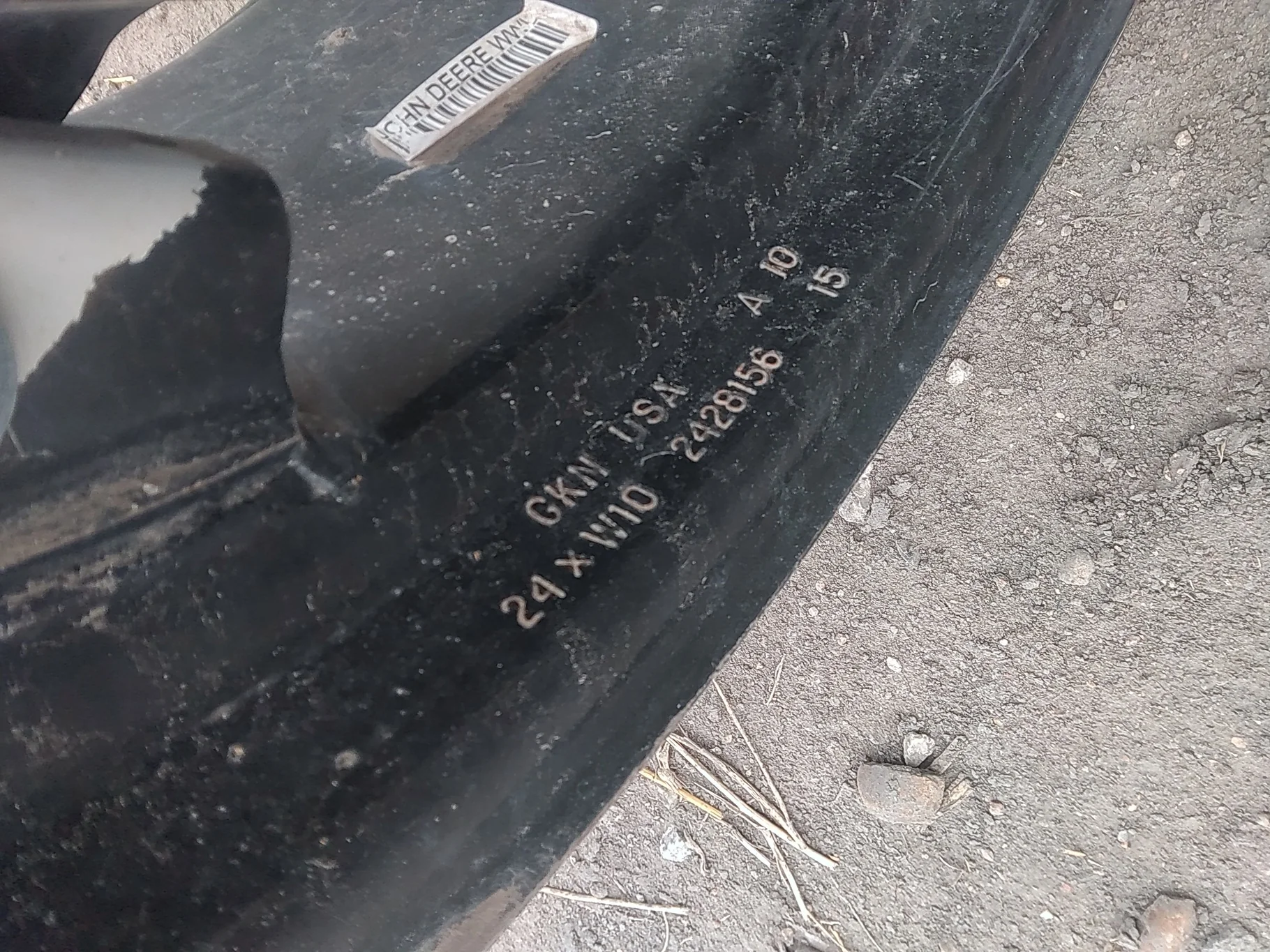 Used 10 X 24 Black 8 Bolt (.708) GKN Style Wheel (8-8-6) 5" Offset image 6