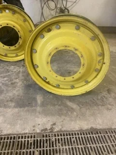 Used 10 X 38 John Deere Yellow 12 Bolt (.906") Stub Disc Wheel with 12 Bolt Center (12-16.732-14.620