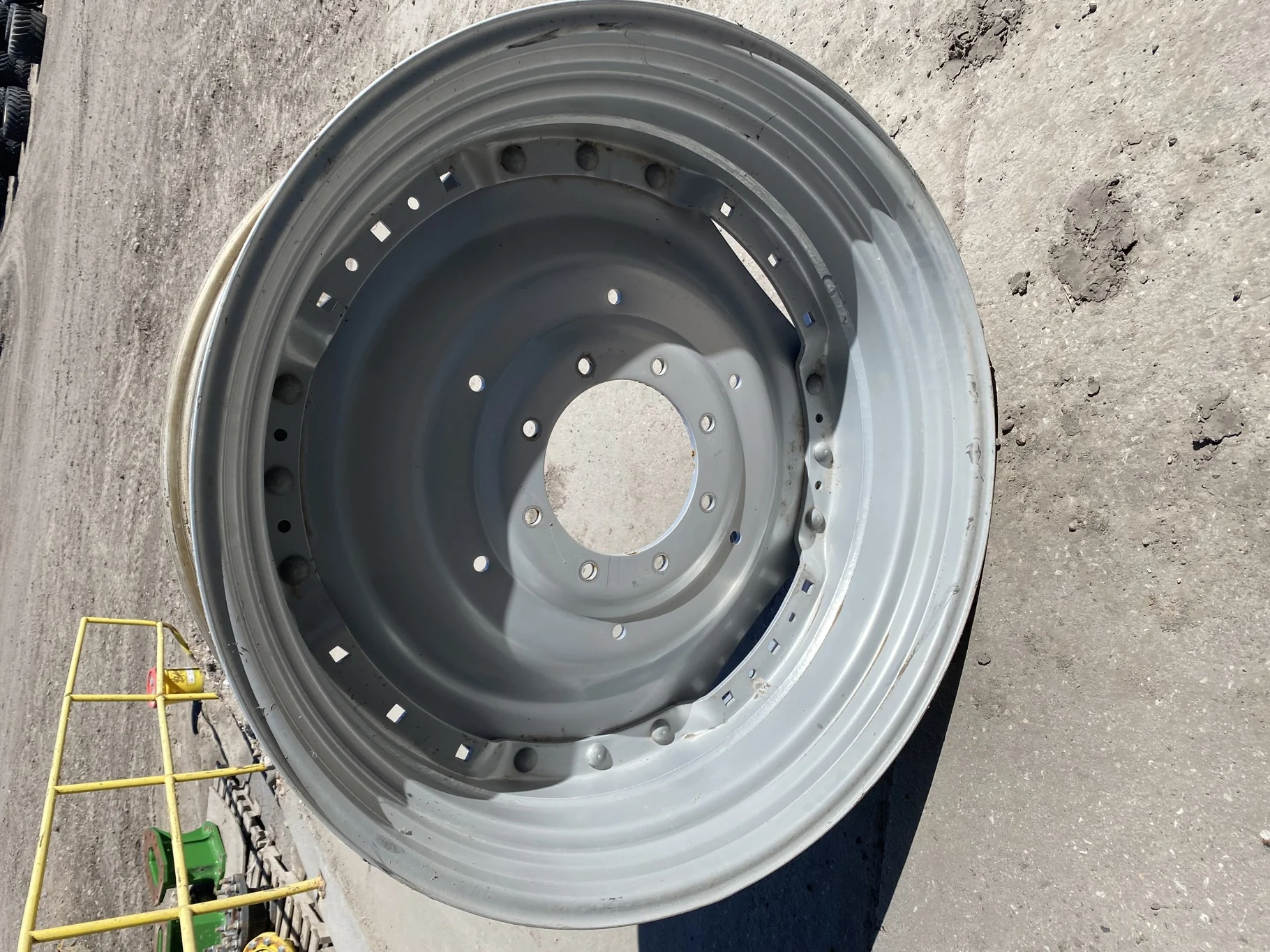 Used 12 X 38 Case IH Silver Waffle Wheel (3 Bolt) with a 38" Case IH Silver 8 Bolt (.75) Waffle Cent image 2