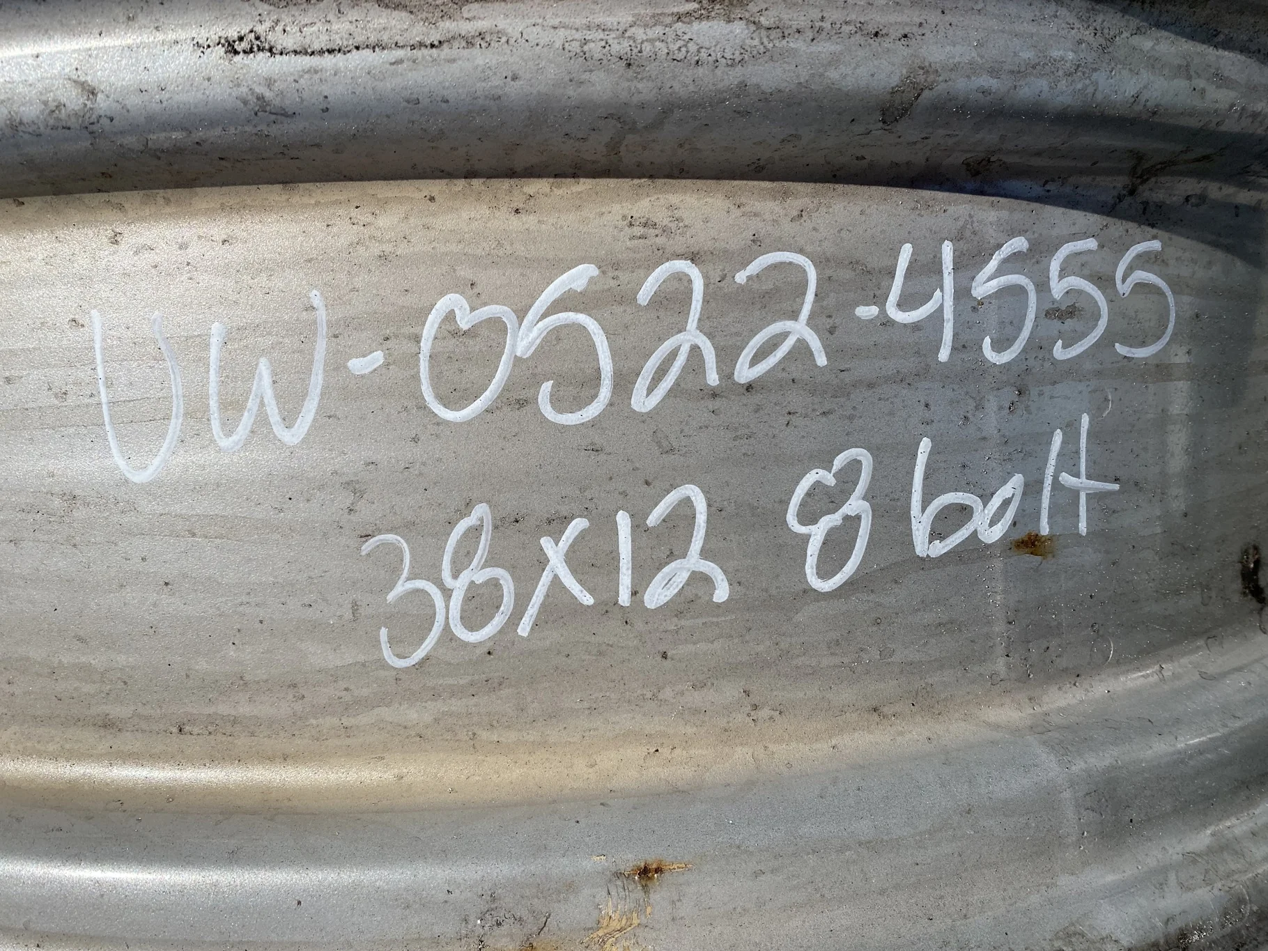 Used 12 X 38 Case IH Silver Waffle Wheel (3 Bolt) with a 38" Case IH Silver 8 Bolt (.75) Waffle Cent image 8