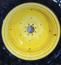 Used 15 X 34 John Deere Yellow 8 Bolt (.866) Wheel (8-8-6) 13" FS (Faded rims, Scratches, light rust image 3