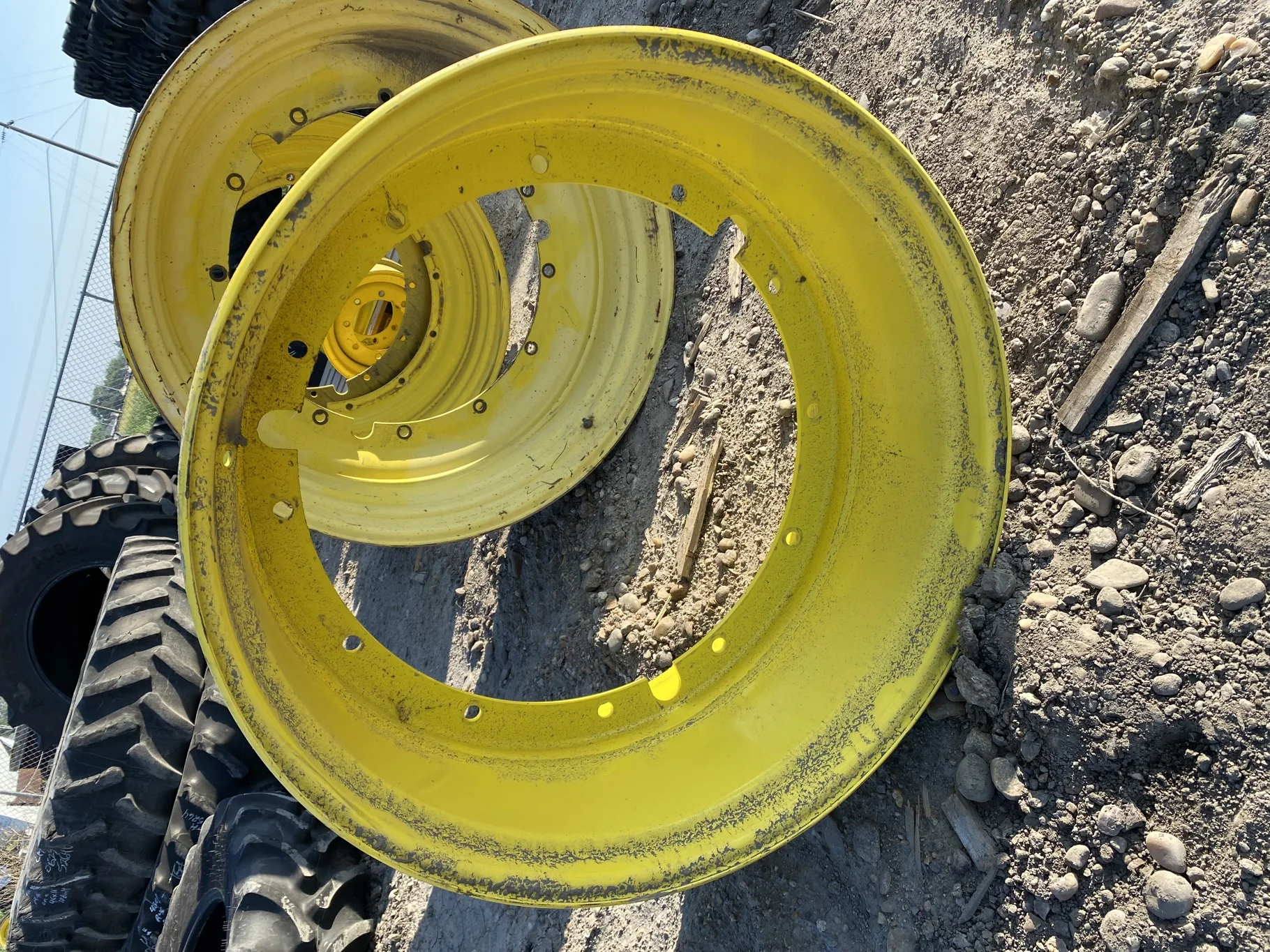 Used 18 X 38 John Deere Yellow 12 Bolt (.937) Stub Disc (12-32.047-30.09) 6.75" BS - Good Condition image 2