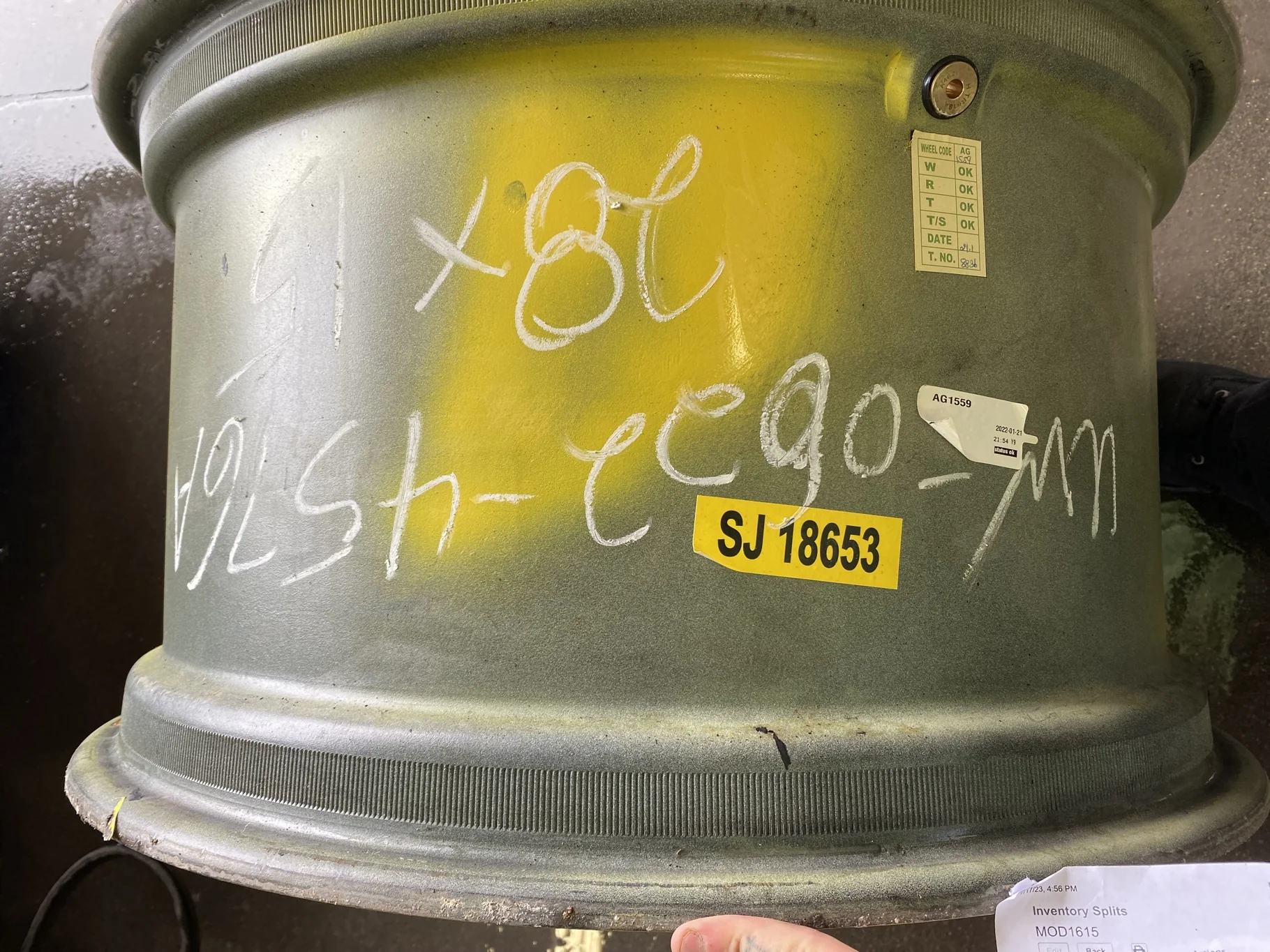 Used 15 X 28 8-8-6 GKN Style JD Yellow Wheel image 3