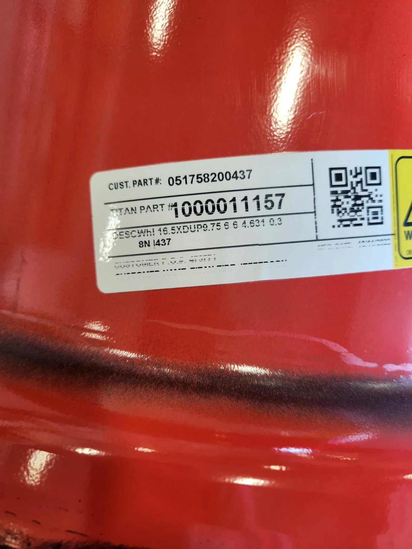 Take-Off 9.75 x 16.5 (6-6-4.63) 6 3/4 BS Kubota Orange Skidloader Wheel