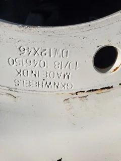 Used 12 X 46 New Holland White 8 (8-10-8) Bolt GKN Stub Disc with Center (WH 19mm) (3.5bs) - Good Co