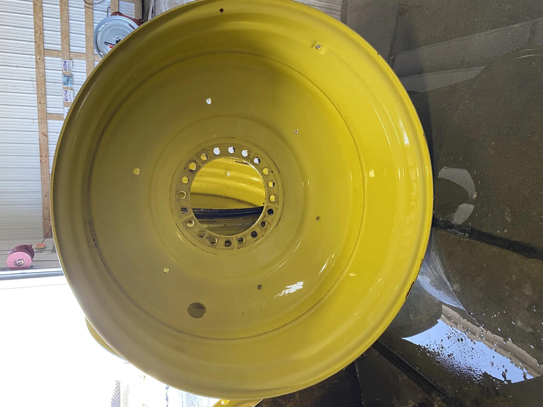 Used 27 X 38 John Deere Yellow 20 Bolt (.906) Combine Wheel (20-13.187-11.08) (light scratches and r