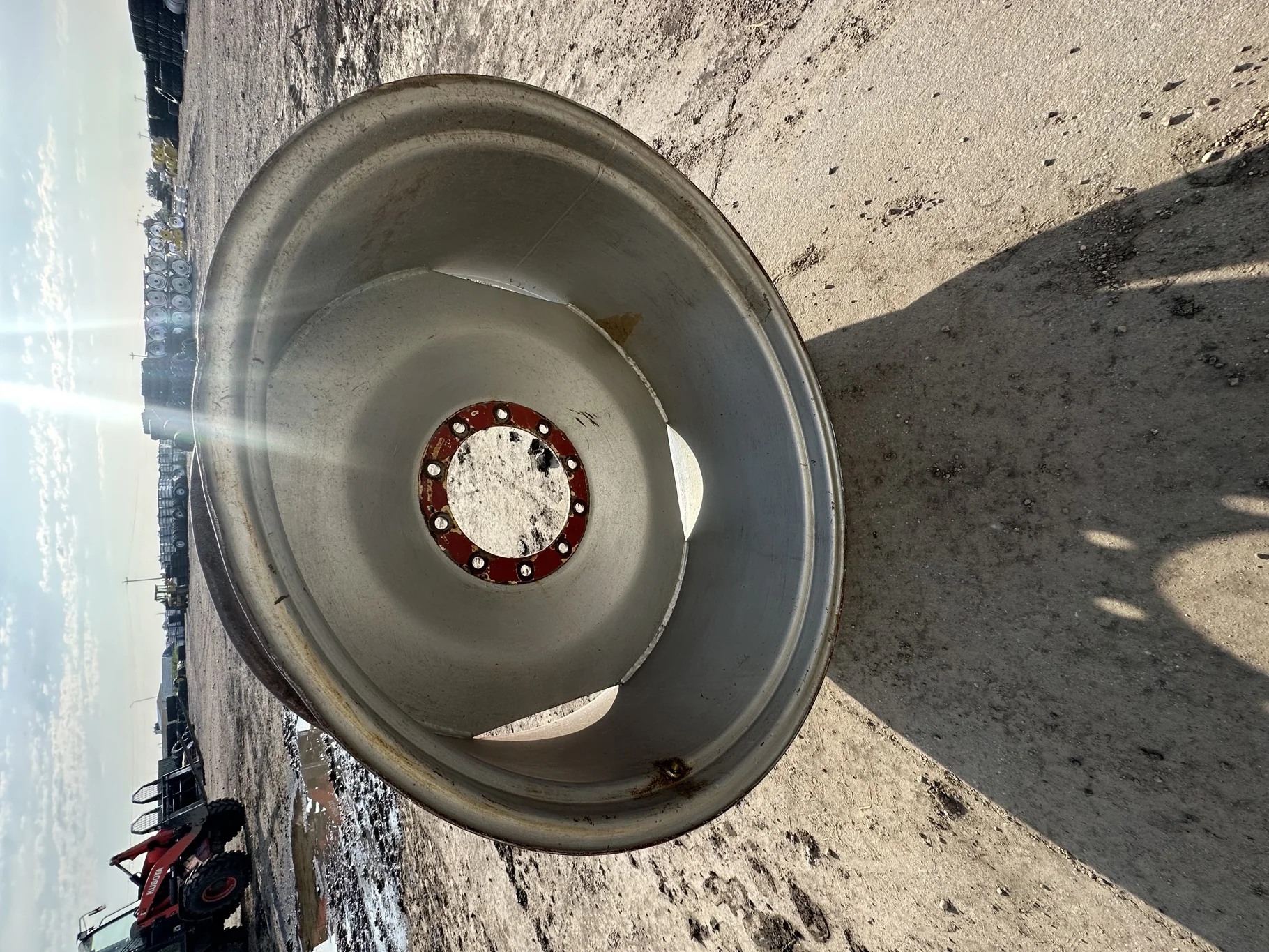 Used 18 X 38 CIH 10 Bolt Dual Wheel (10-13.189-11.09) 8.75 outset Rusty Mounting Flange