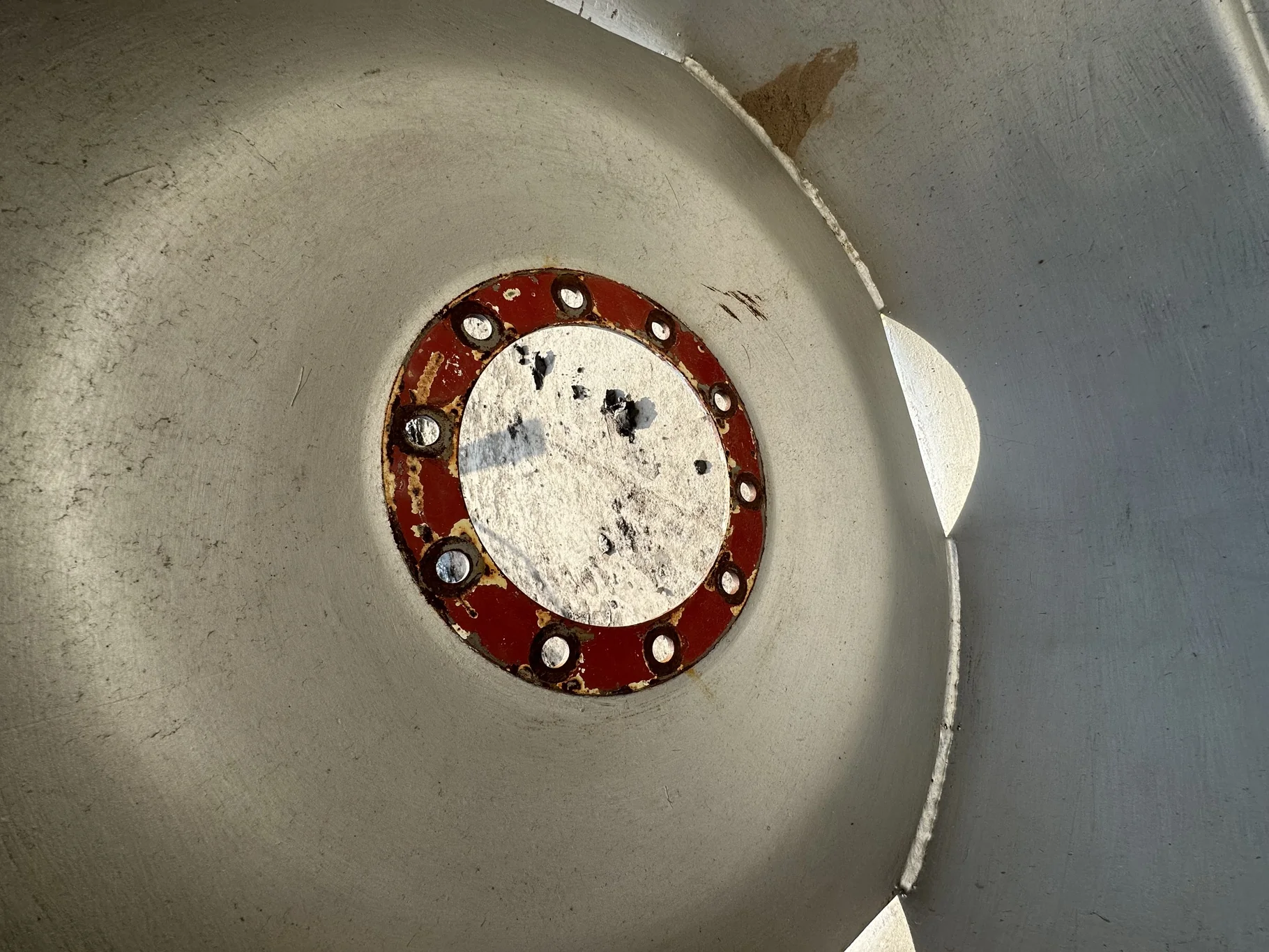 Used 18 X 38 CIH 10 Bolt Dual Wheel (10-13.189-11.09) 8.75 outset Rusty Mounting Flange image 2