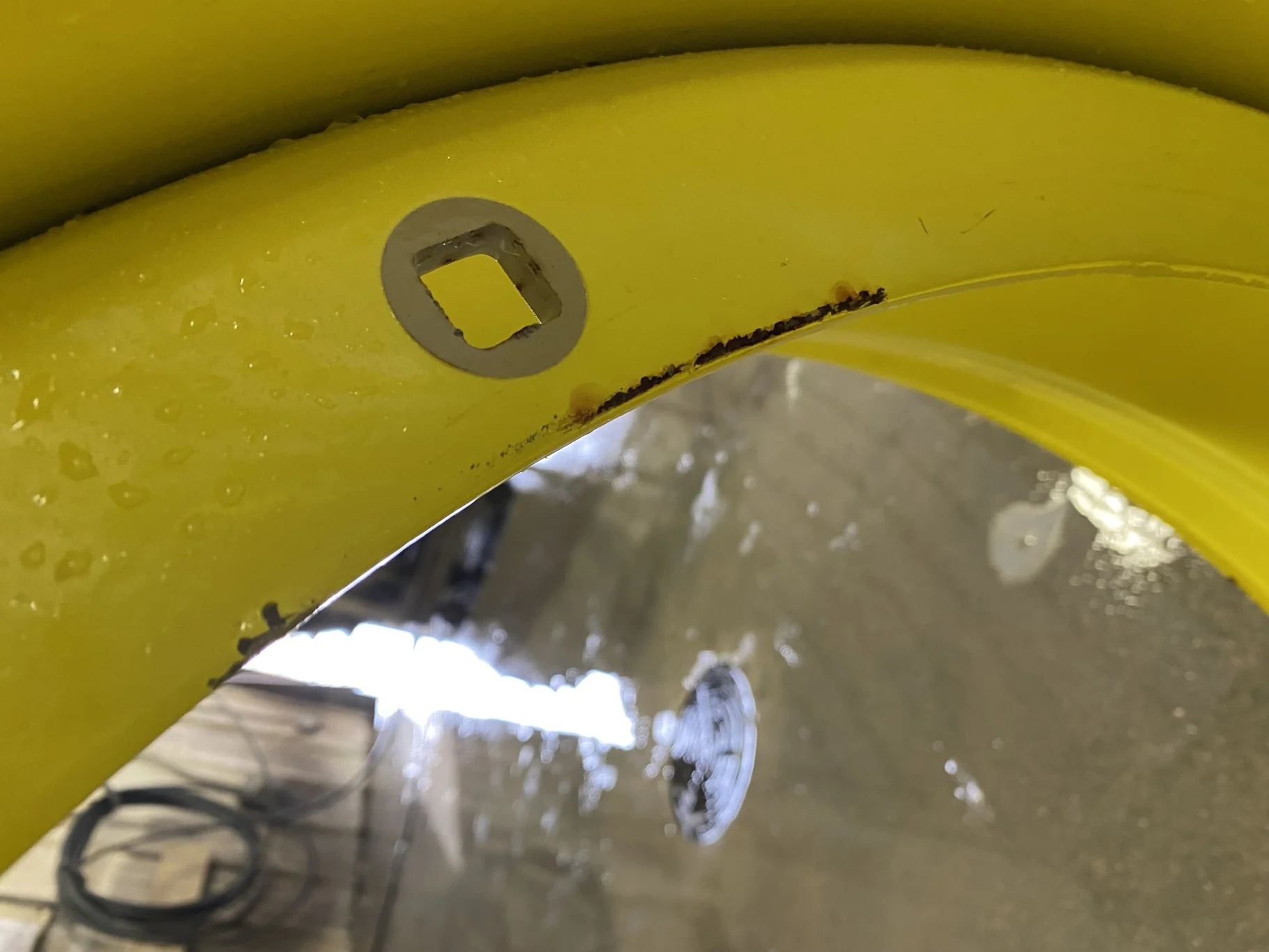 Used 15 X 38 John Deere Yellow Stub Disc 8 Bolt Wheel With A 31" Bolt Circle, Europeon Style Cast (8 image 5