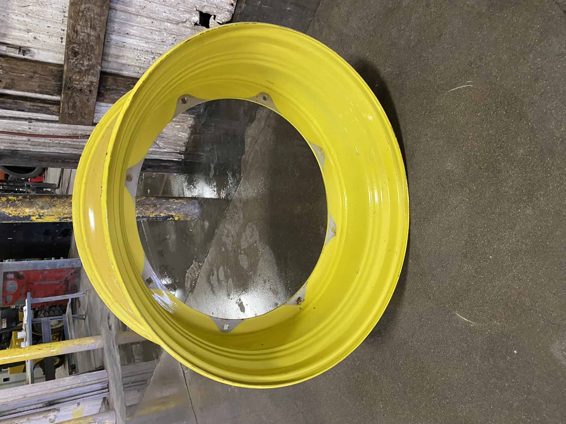 Used 15 X 38 John Deere Yellow Stub Disc 8 Bolt Wheel With A 31" Bolt Circle, Europeon Style Cast (8 image 8