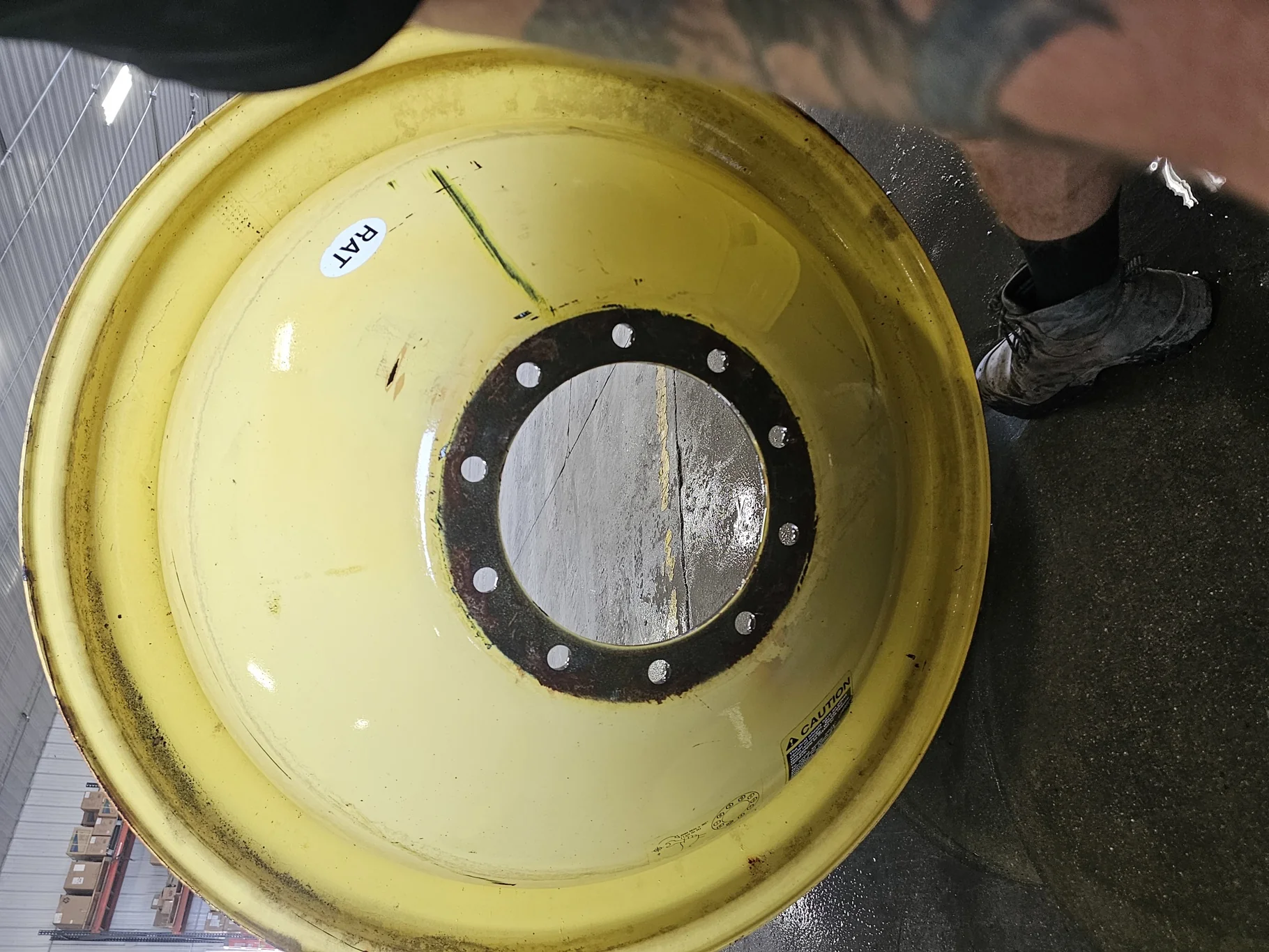 USED 16 x 42 10-13.187-11.07-14.4 (INSIDE) DOLLY DUAL YELLOW WHEEL image 2