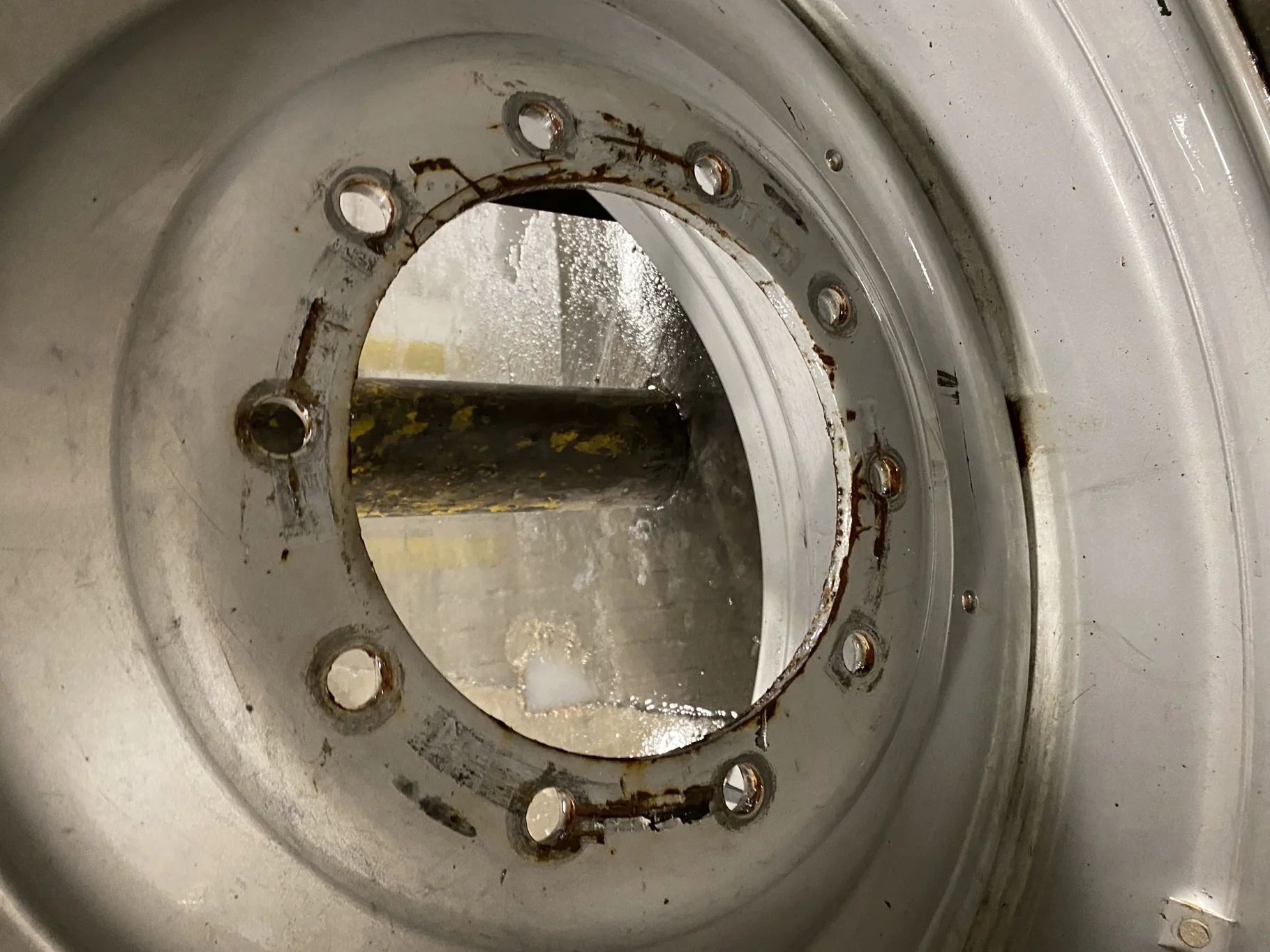 Used 23 X 38 Case IH Silver (10/13-11) Wheel -Heavy scuffs and scratches, heavy bolt hole wear, some image 2