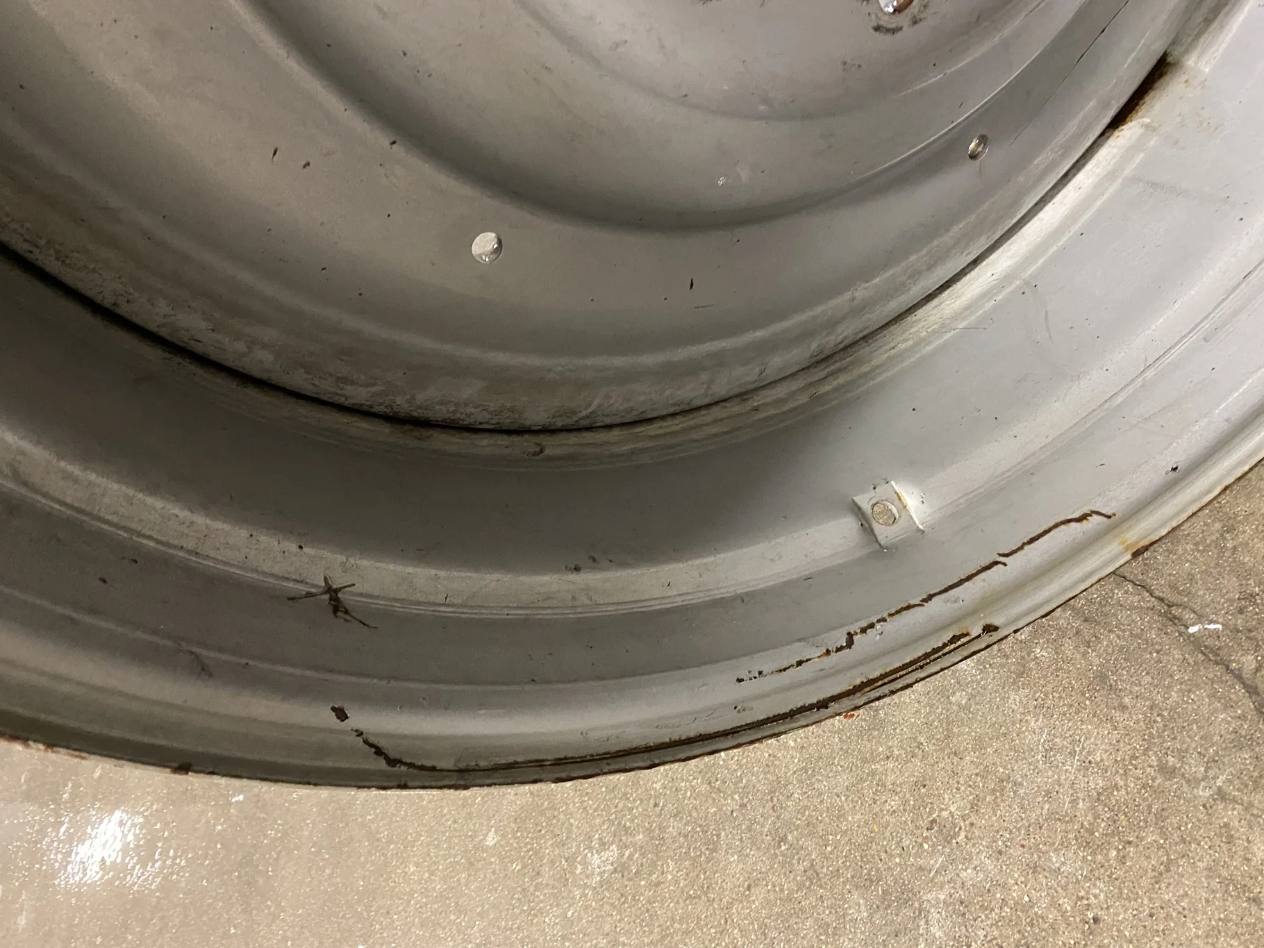 Used 23 X 38 Case IH Silver (10/13-11) Wheel -Heavy scuffs and scratches, heavy bolt hole wear, some image 3