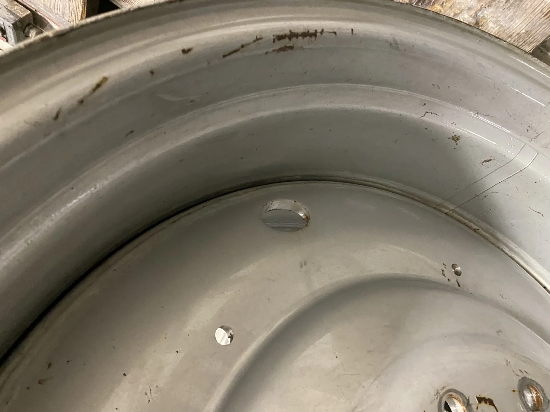 Used 23 X 38 Case IH Silver (10/13-11) Wheel -Heavy scuffs and scratches, heavy bolt hole wear, some image 4