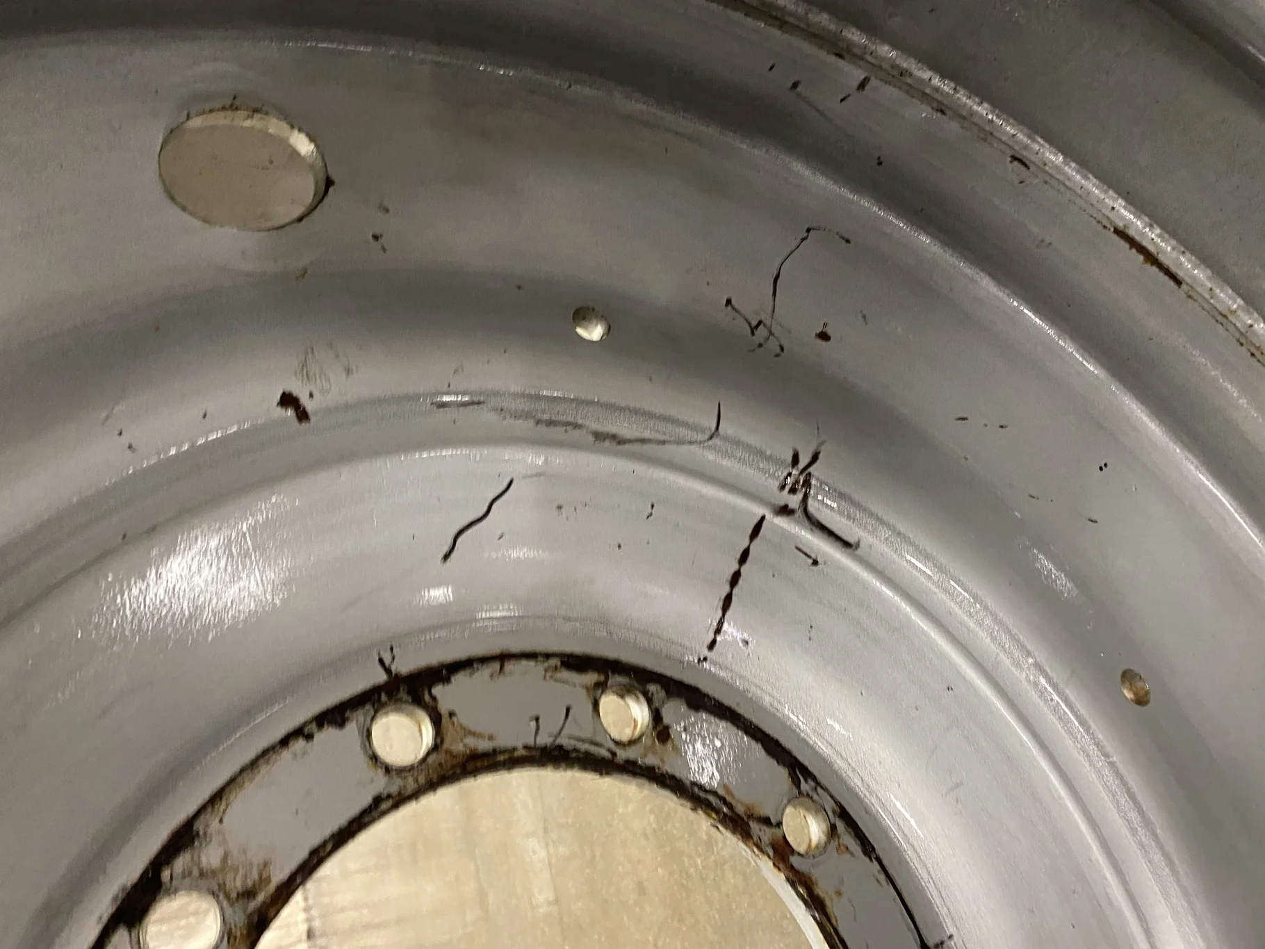 Used 23 X 38 Case IH Silver (10/13-11) Wheel -Heavy scuffs and scratches, heavy bolt hole wear, some image 7