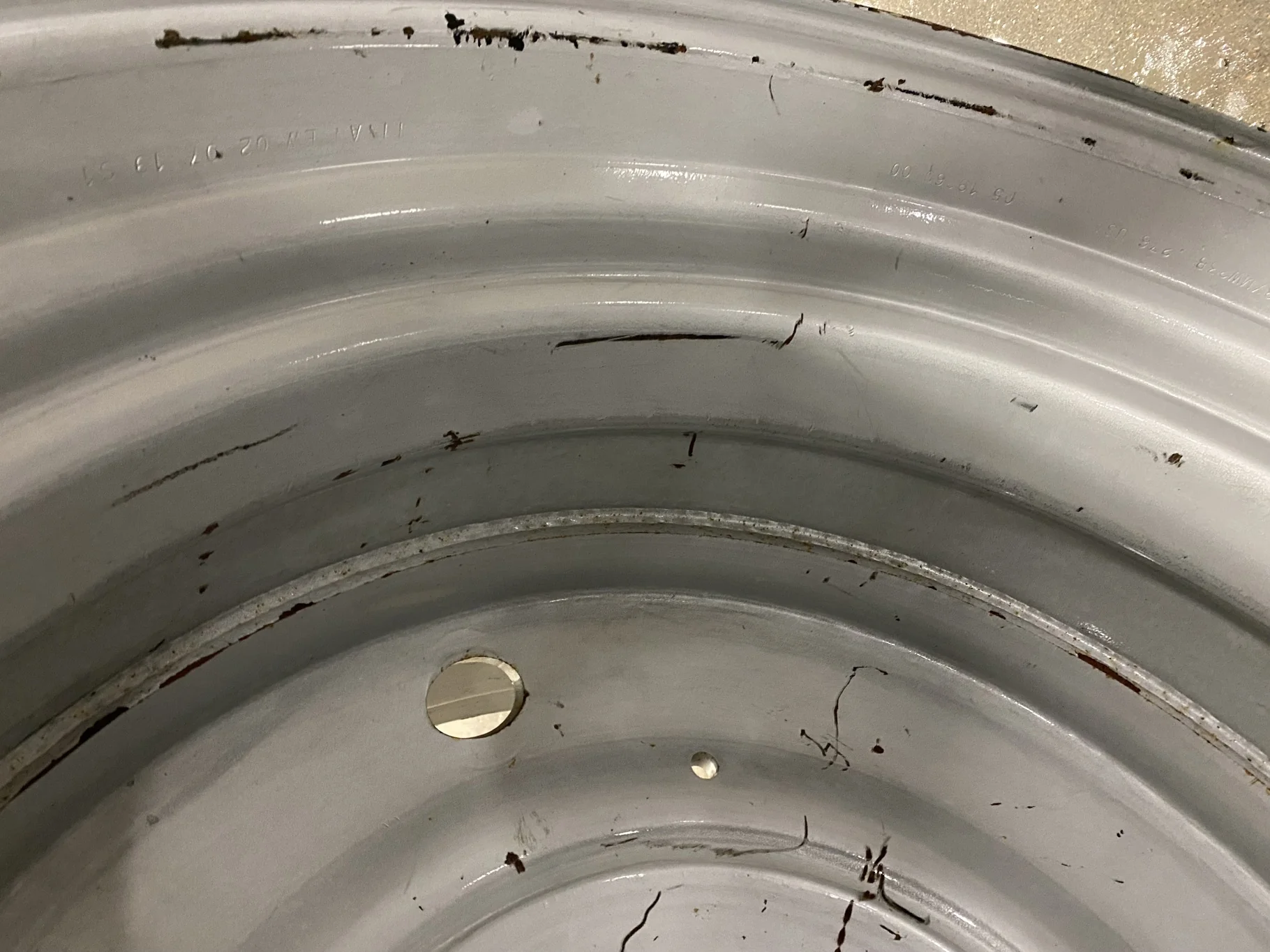 Used 23 X 38 Case IH Silver (10/13-11) Wheel -Heavy scuffs and scratches, heavy bolt hole wear, some image 8