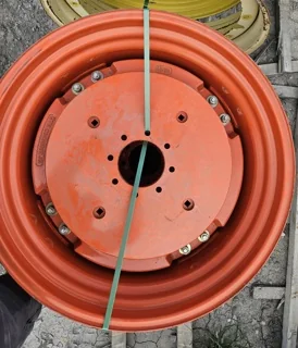 Take-Off 15 X 34 (8-8-6) 4/2 Clamp Kubota Orange Wheel w/ Cast Weight Centers image 2