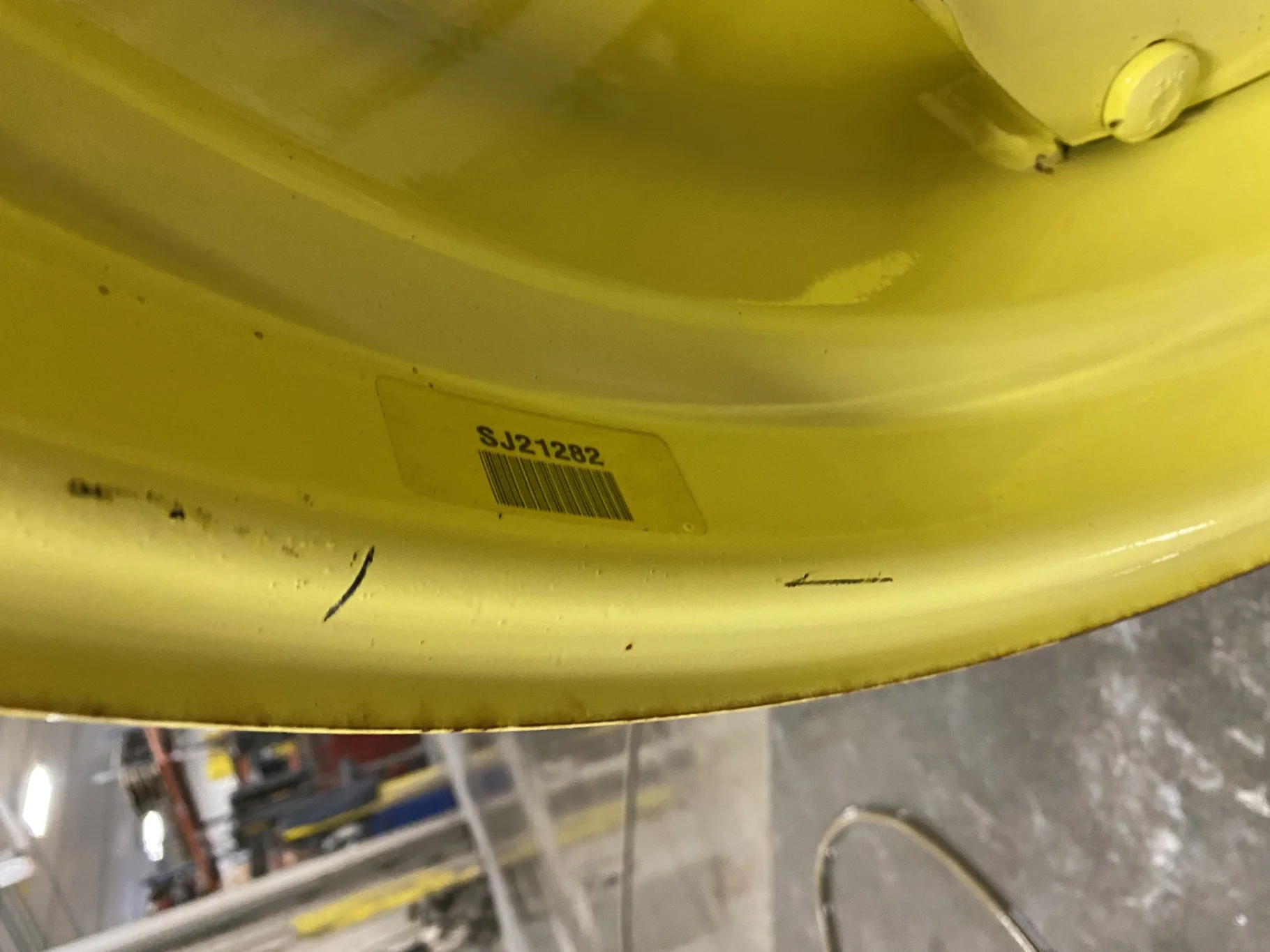 Used 15 X 28 (2 Bolt) JD GKN Rim with 8-8-6 center - Good Condition _x000D_
(Faded Paint, Rust, Scra image 3