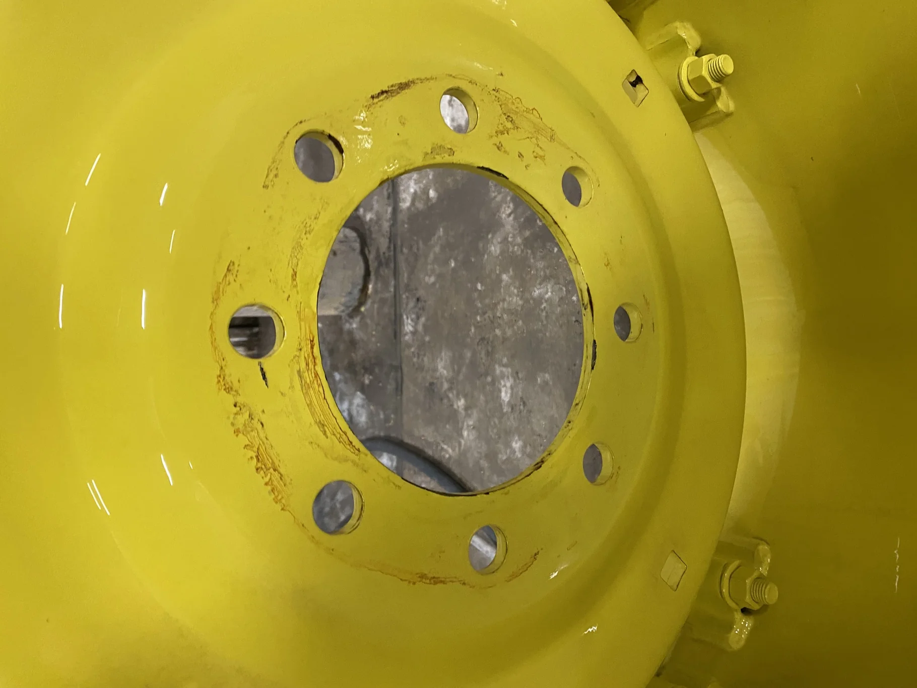 Used 15 X 28 (2 Bolt) JD GKN Rim with 8-8-6 center - Good Condition _x000D_
(Faded Paint, Rust, Scra image 6