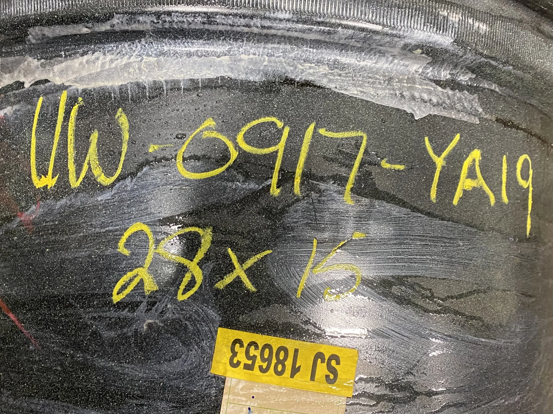 Used 15 X 28 (2 Bolt) JD GKN Rim with 8-8-6 center - Good Condition _x000D_
(Faded Paint, Rust, Scra image 8