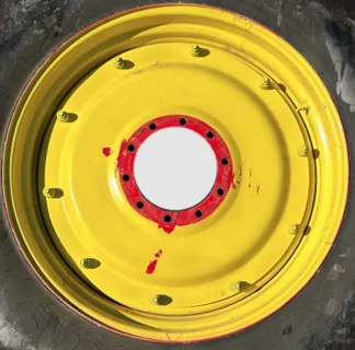 Used 16 X 42 JD Yellow Stub Disc W/ 10-13.19-11 Center (Paint Scratches, Bad Peel Fendt red undernea image 2