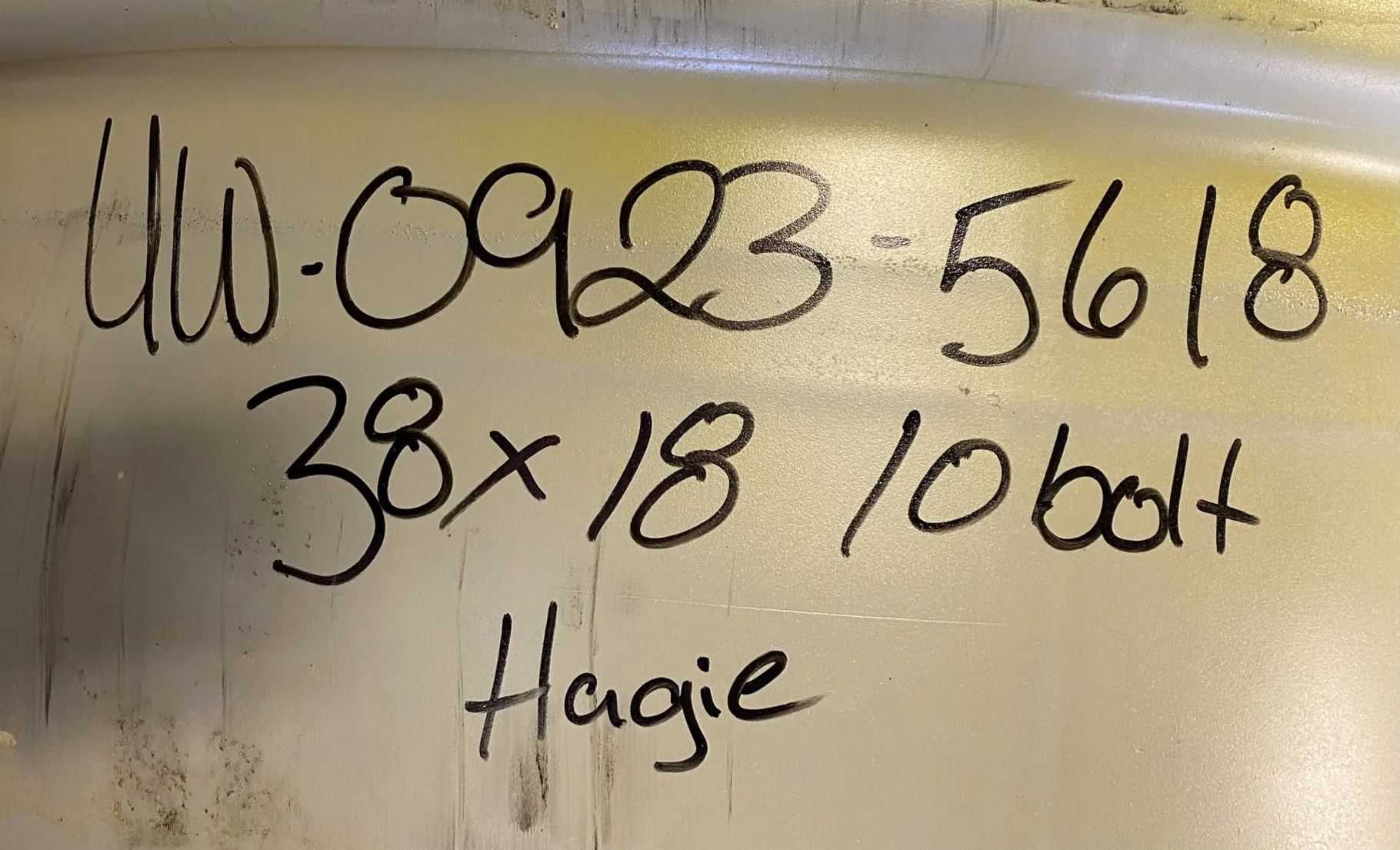 Used 18 X 38 Hagie 10 Bolt Sprayer Wheel (Rust; gashes) image 6