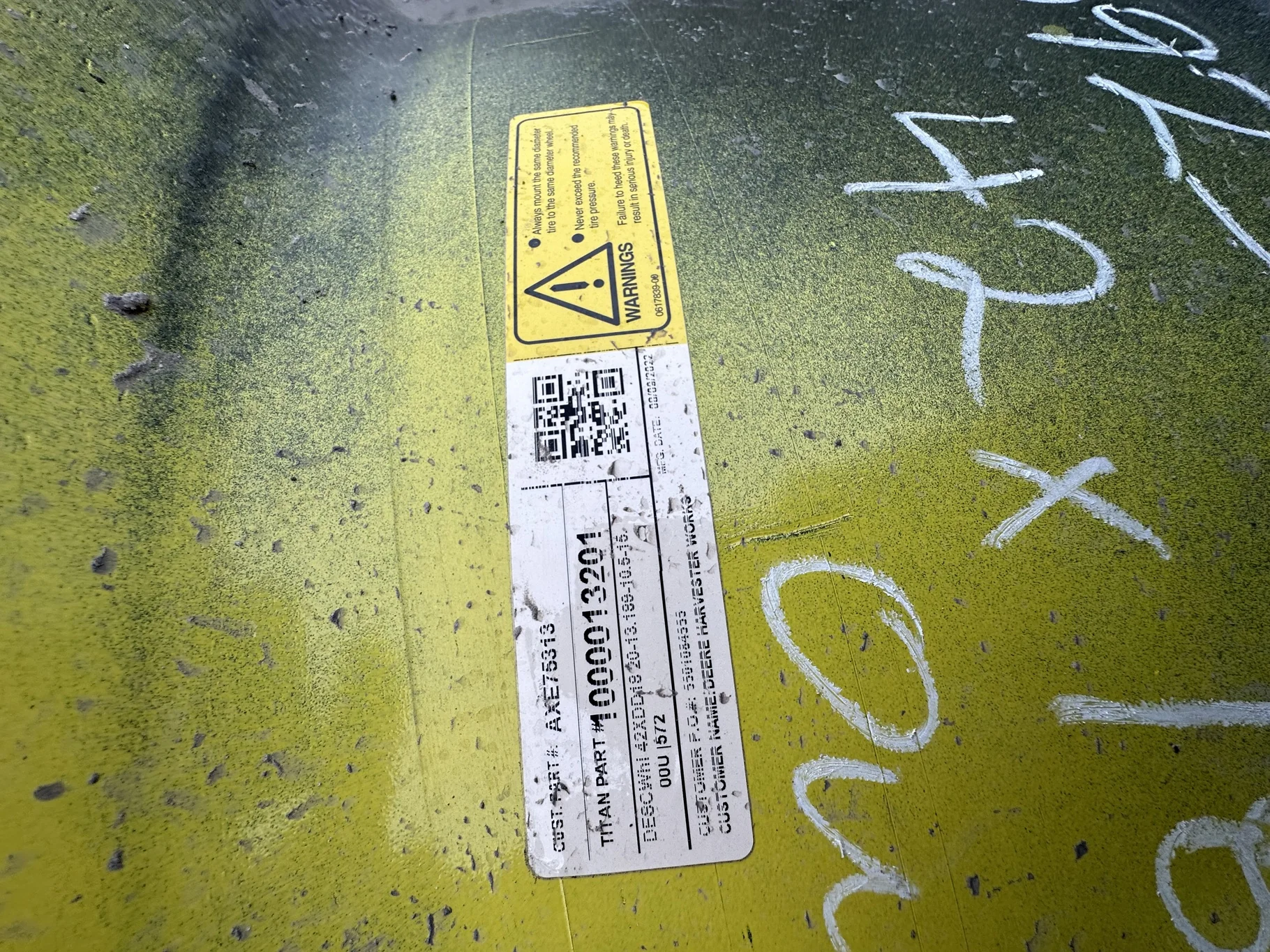 USED 18 X 42 20-13.187-10.5-15.00 (OUTSIDE) DOLLY DUAL YELLOW WHEEL image 2