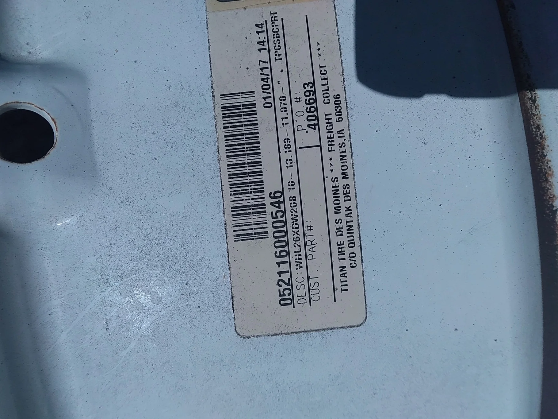 Used 20 X 26 NH White 10 Bolt Swather Rim