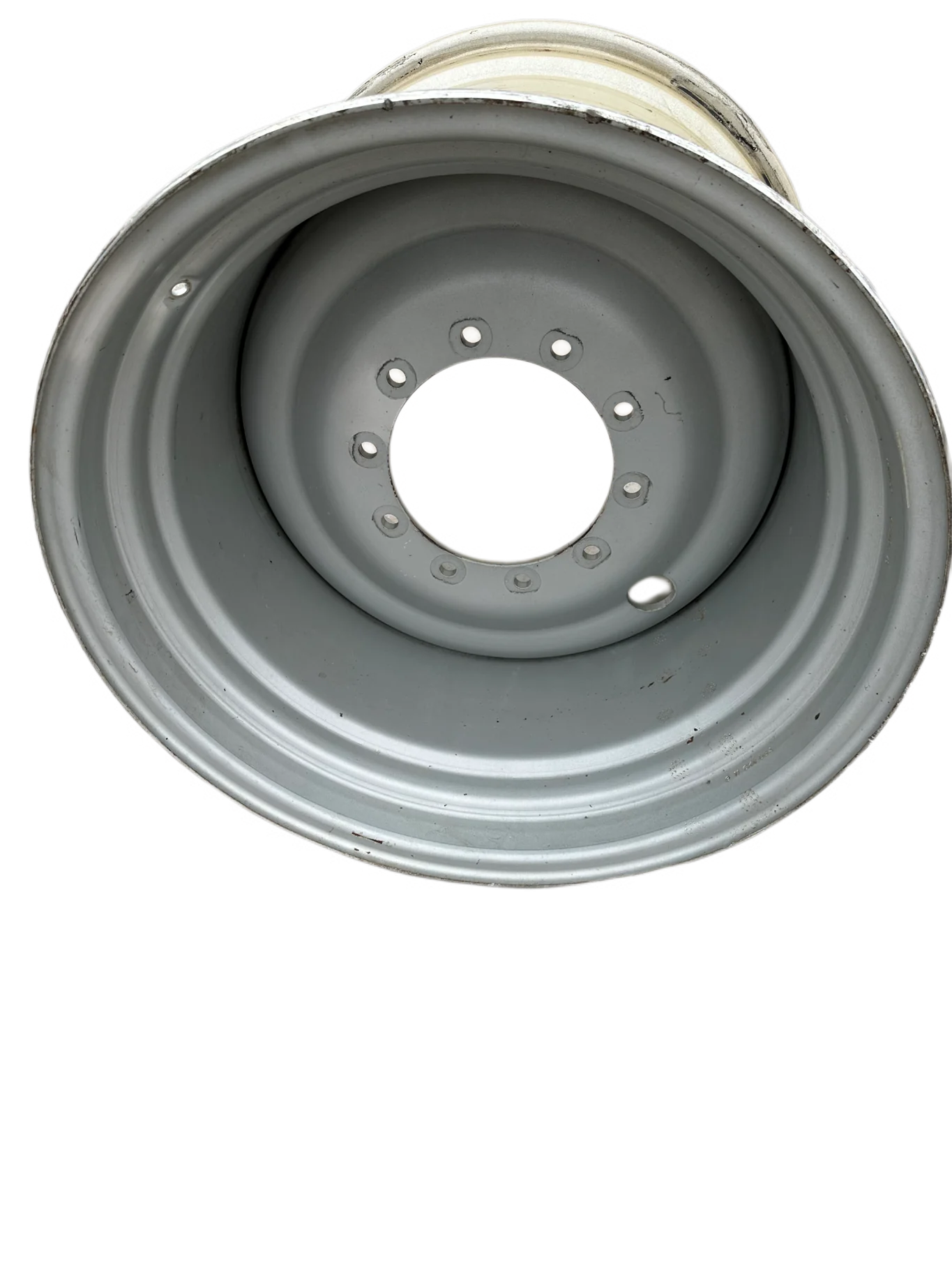 Used 27 X 32 Agco Gray 10 Bolt (.906) Combine/Grain Cart Wheel (10-13.189-11.07) +2.76 inset - Good image 4