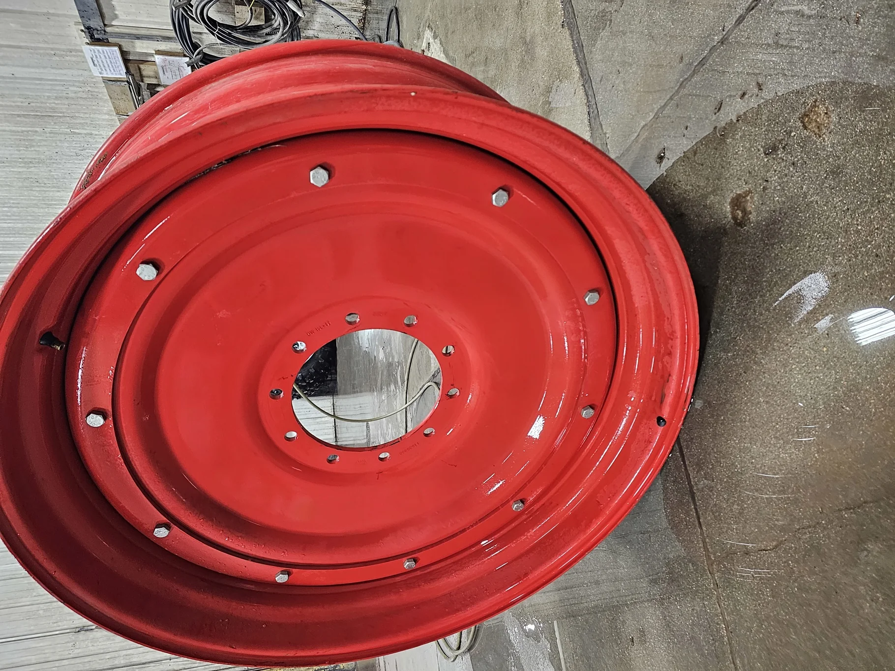 Used 16 X 42 Fendt Red Trelleborg Wheels and 10 Bolt Centers (Scratches)