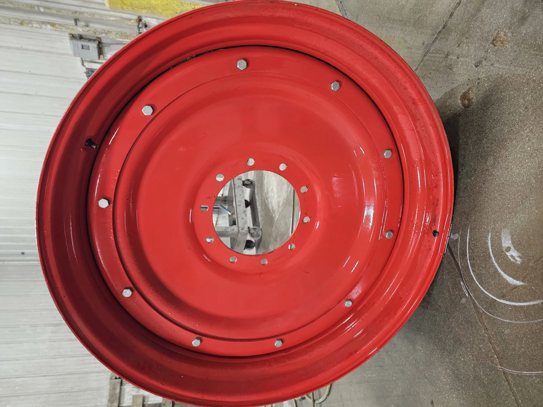 Used 16 X 42 Fendt Red Trelleborg Wheels and 10 Bolt Centers (Scratches) image 2