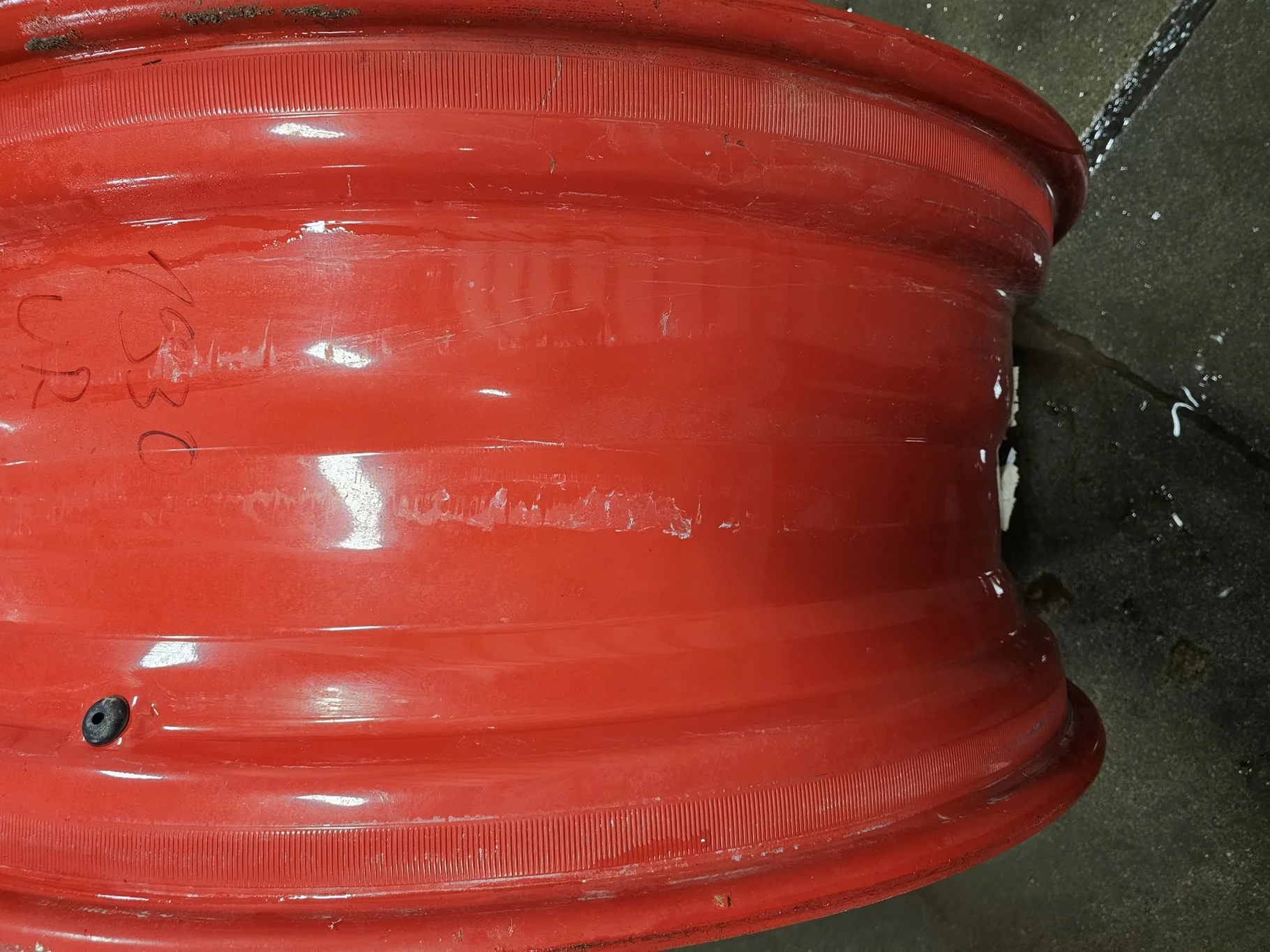 Used 16 X 42 Fendt Red Trelleborg Wheels and 10 Bolt Centers (Scratches) image 3