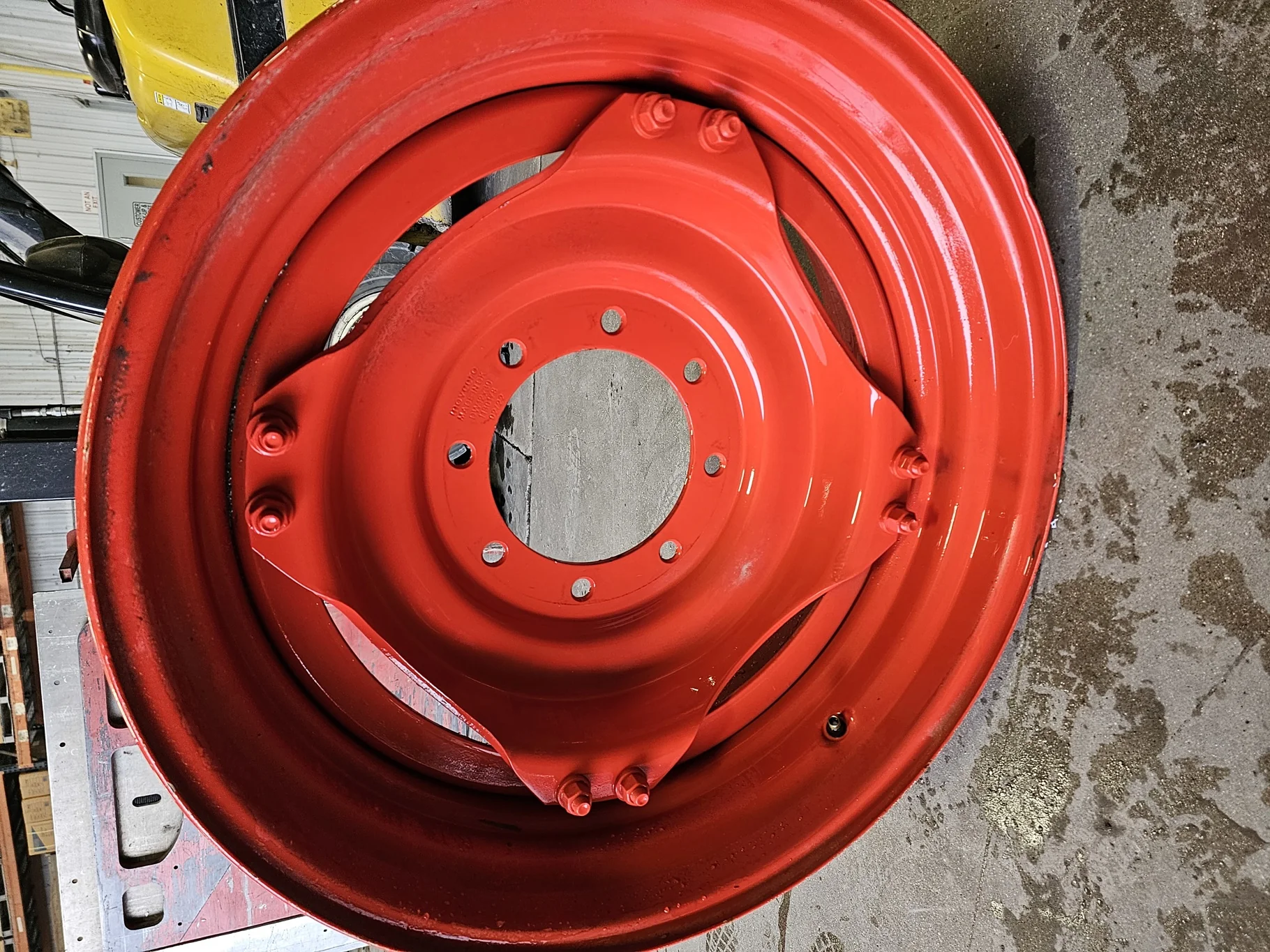 Used 12 X 30 Fendt Red GKN style 8 Bolt wheels (8-10.75-8.75) (scratches) image 2