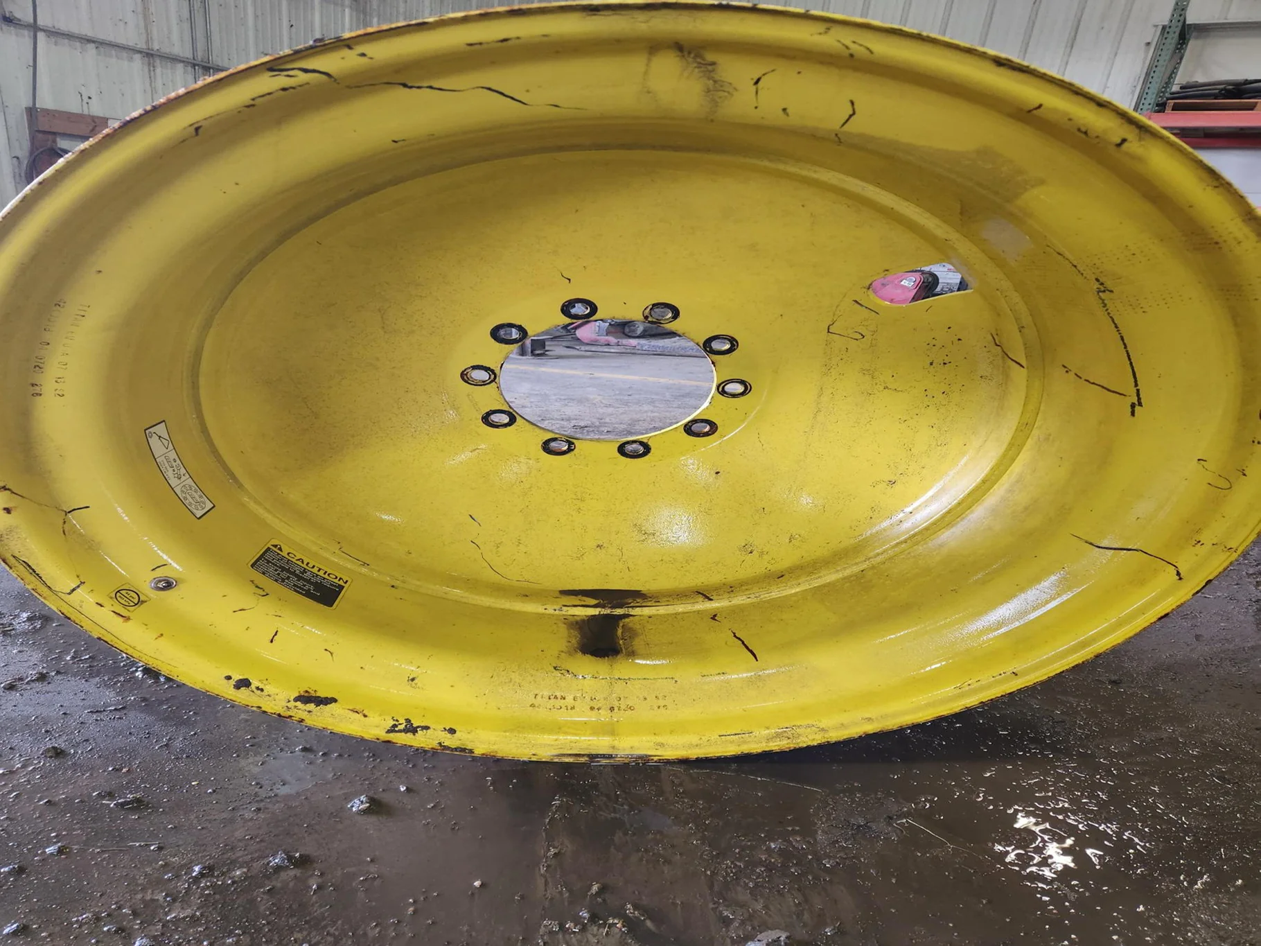Used 18 X 46 10-13.18-11.09 YELLOW INSIDE DOLLY DUAL WHEEL image 2