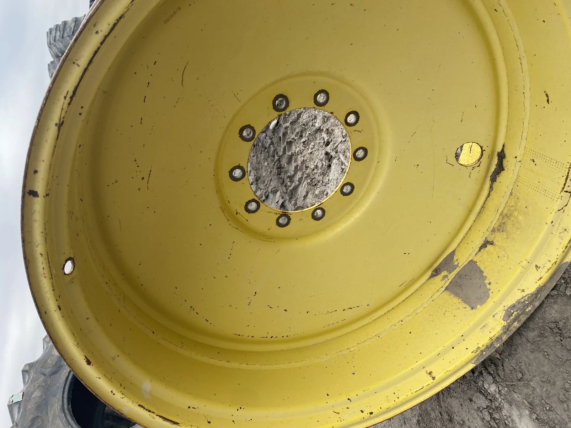 Used 16 X 42 John Deere Yellow 10 Bolt Dual Wheel (10-13.189-11.09) 6.38 IN - Fair Condition (Faded image 2