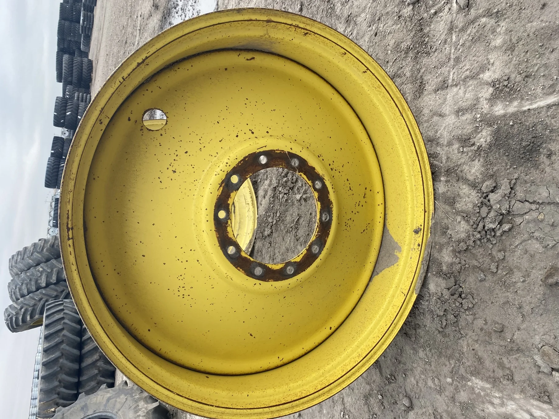 Used 16 X 42 John Deere Yellow 10 Bolt Dual Wheel (10-13.189-11.09) 6.38 IN - Fair Condition (Faded image 8