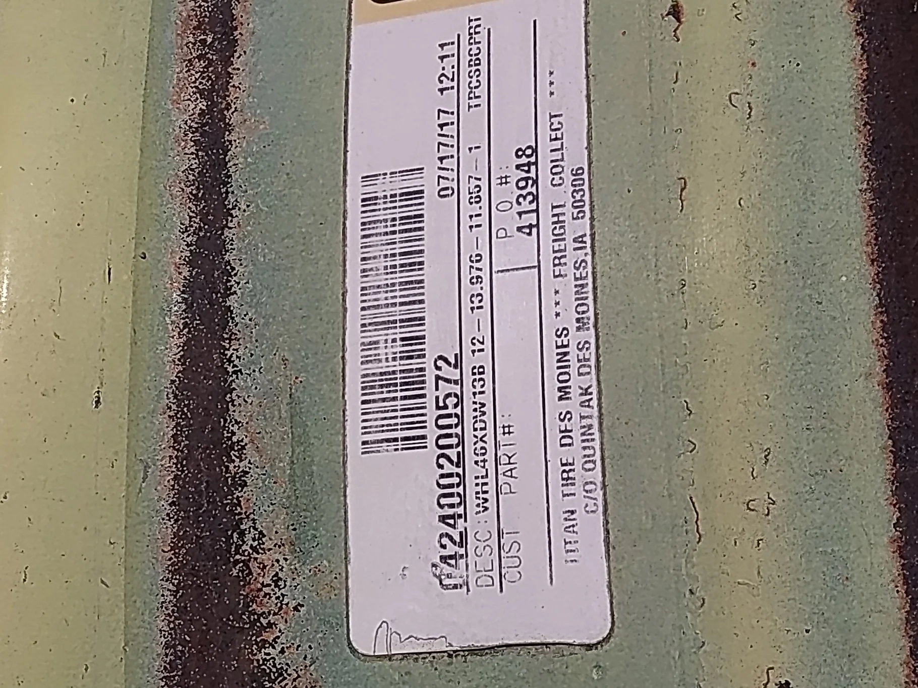 Used 13 X 46 12-13.976-11.857 YELLOW BUBBLE DISC WHEEL image 2