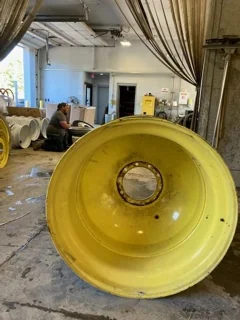 USED 16 x 42 10-13.187-11.07-14.4 (INSIDE) DOLLY DUAL YELLOW WHEEL image 2