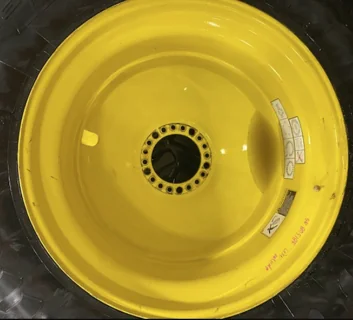 Used 18 X 42 John Deere Yellow 20 Bolt Dolly Dual Inside, (20-13-11, 20-13-10.5) - Good Condition