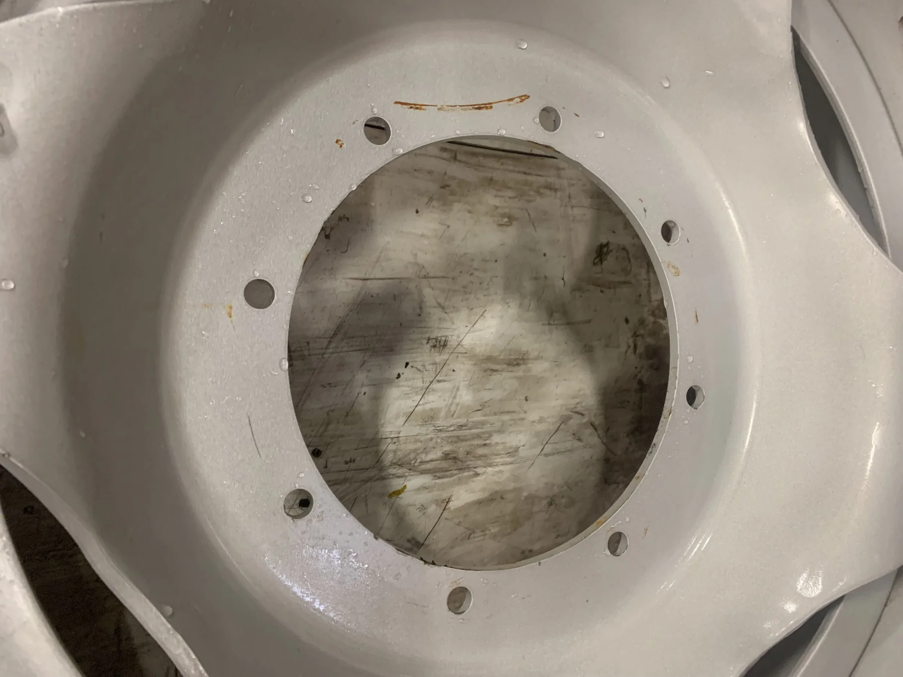 Used 12 X 28 Case IH Silver GKN Waffle Wheel (2 Bolt) (12-24-23.25) 7 3/4" BS  _x000D_
(Small Rust S