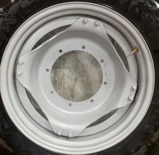 Used 12 X 28 Case IH Silver GKN Waffle Wheel (2 Bolt) (12-24-23.25) 7 3/4" BS  _x000D_
(Small Rust S image 3