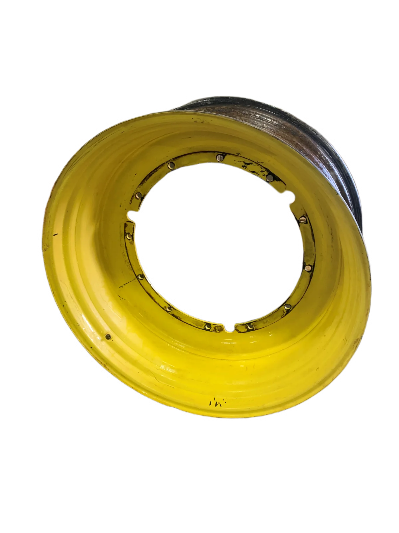 Used 20 X 46 John Deere Yellow 12 Bolt Sprayer Stub Disc (12-32.047-30.17) 2.12 inset  
(Faded Paint